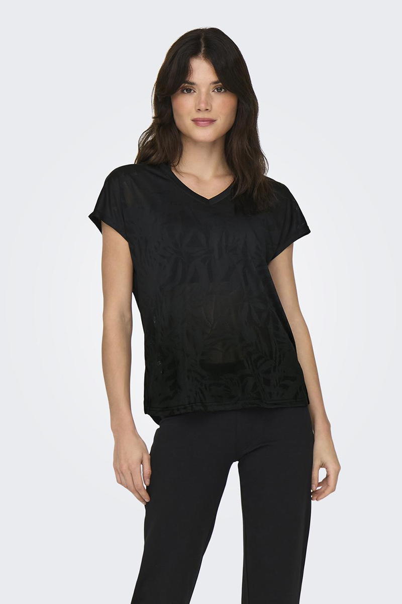 Fitness dames t-shirt km zwart