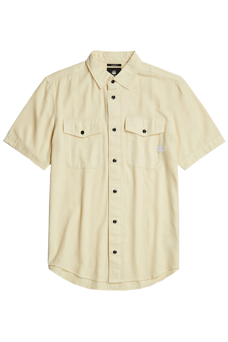 G-Star Marine slim shirt s\s Ecru-1 1