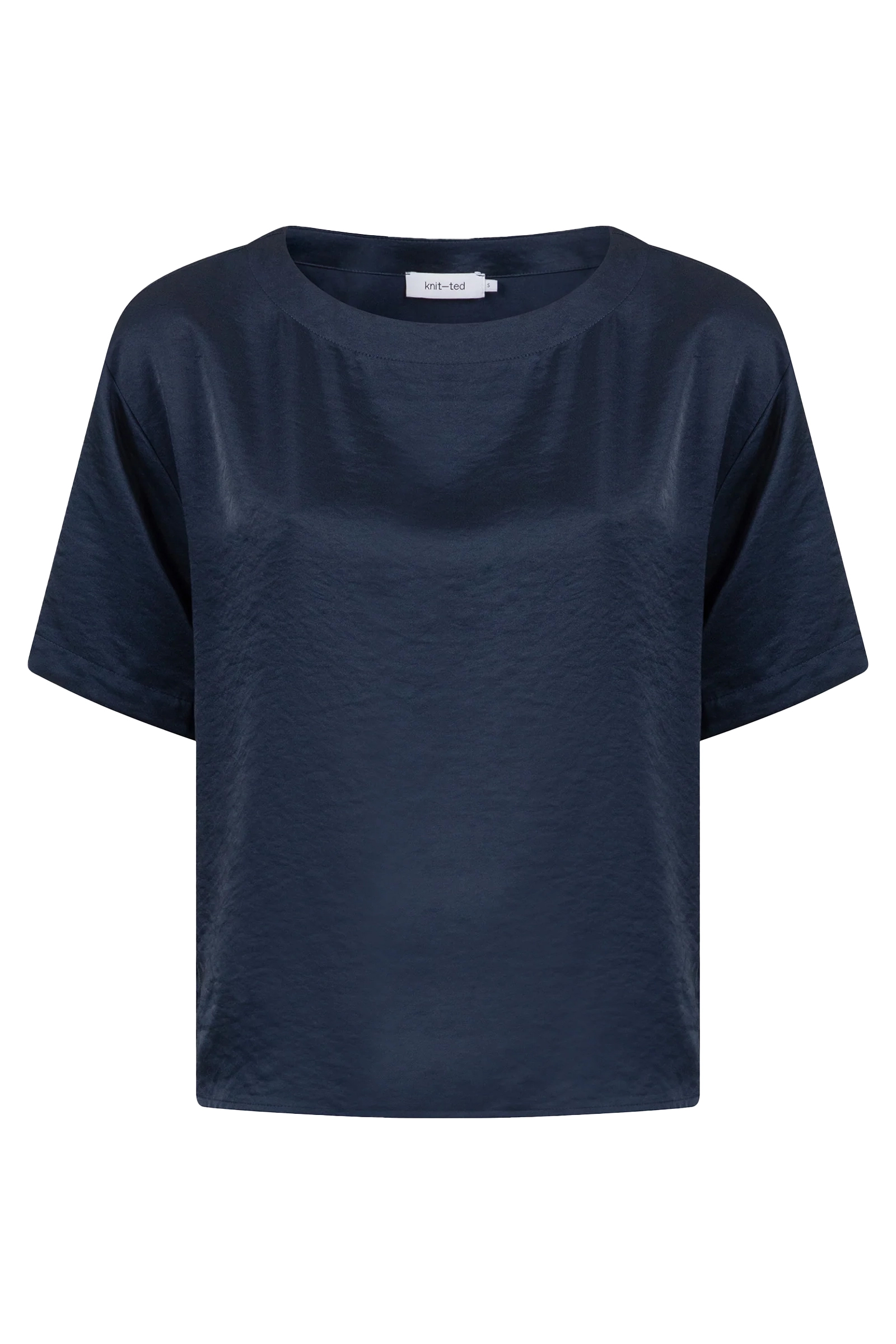 Dames blouse korte mouw blauw