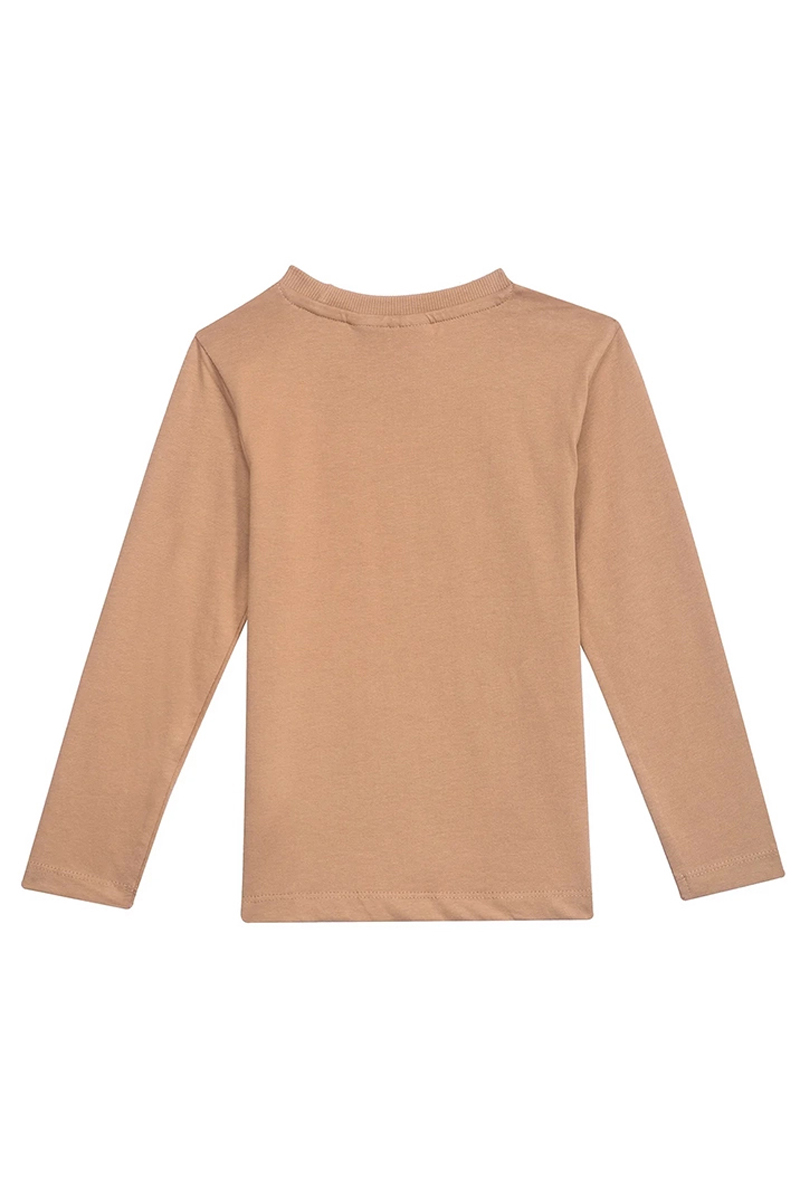 Jongens t-shirt lange mouw bruin