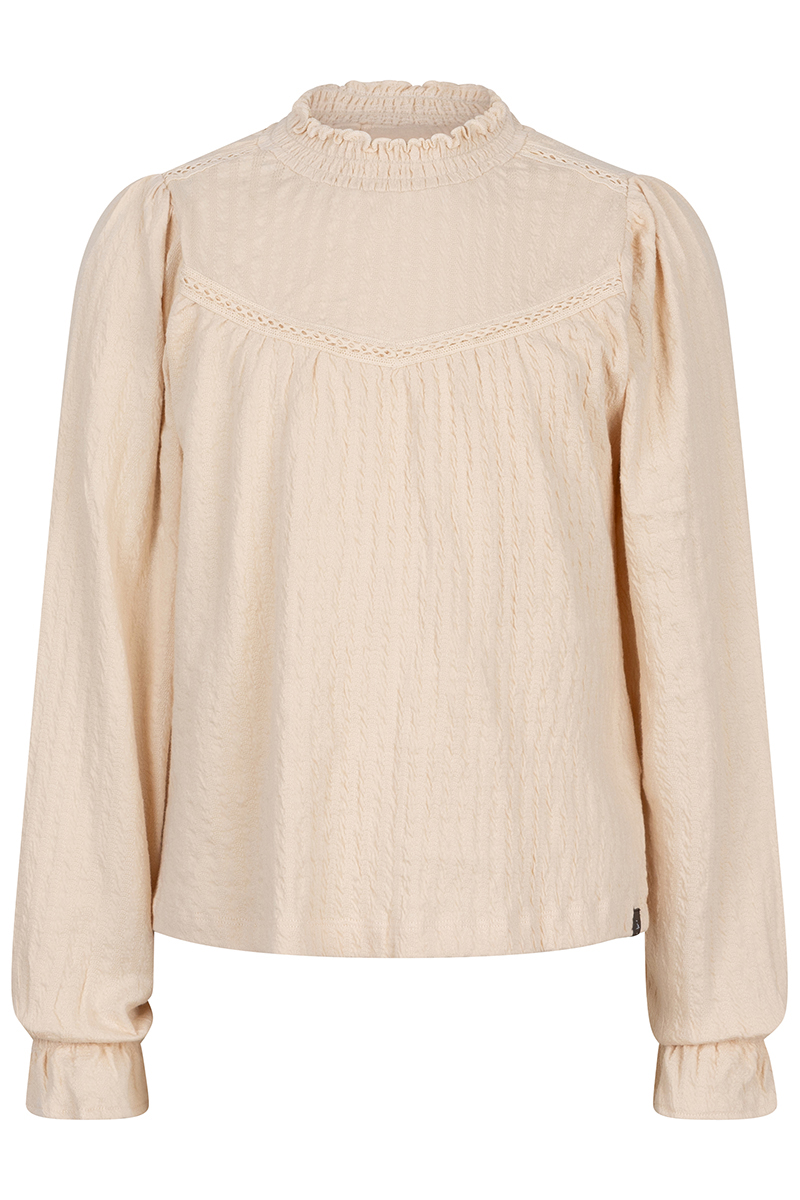 Meisjes t-shirt lange mouw ecru