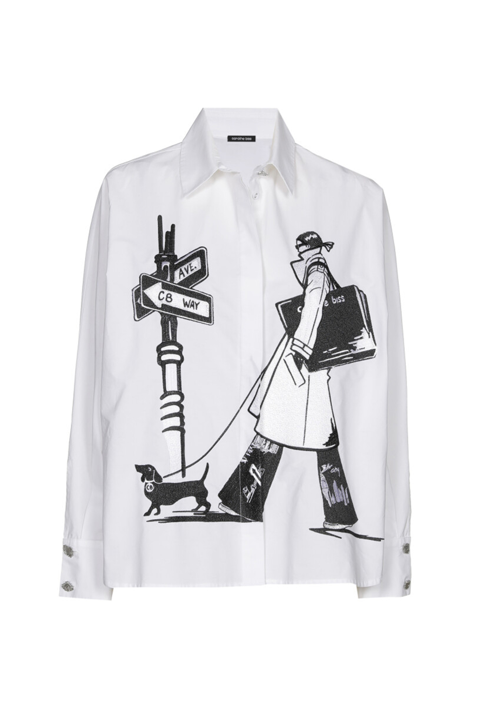 Dames blouse lange mouw wit