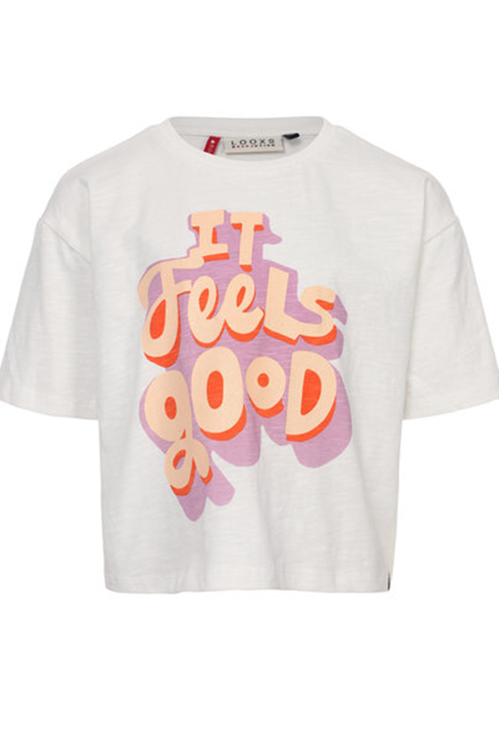 Meisjes t-shirt korte mouw ecru