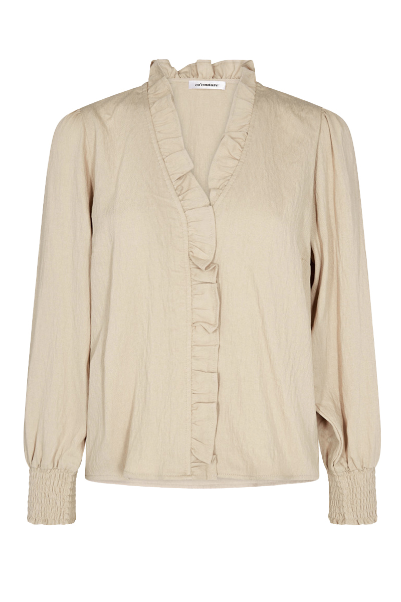 co´couture sueda frill shirt bruin/beige-2 1