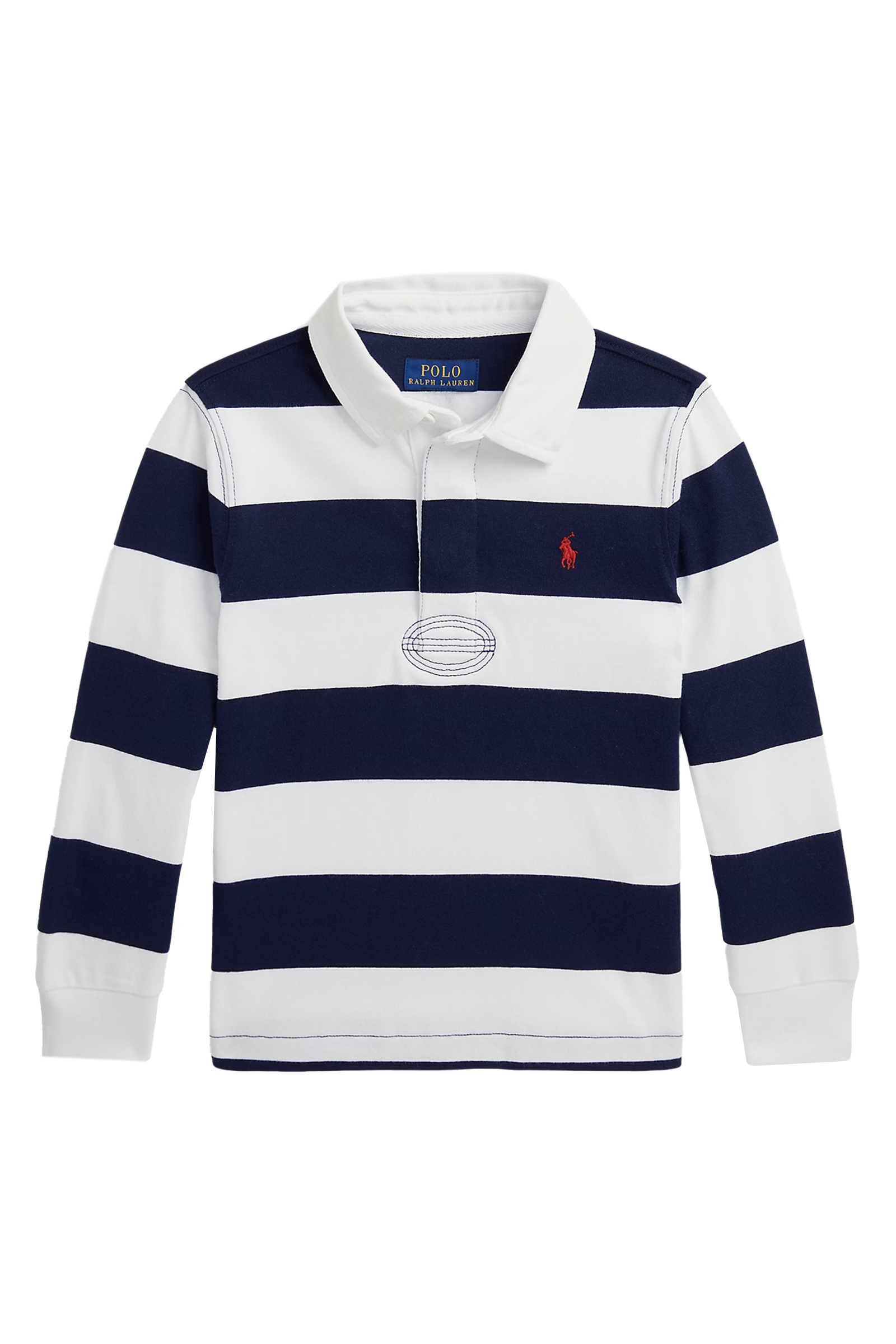 Jongens polo lange mouw blauw