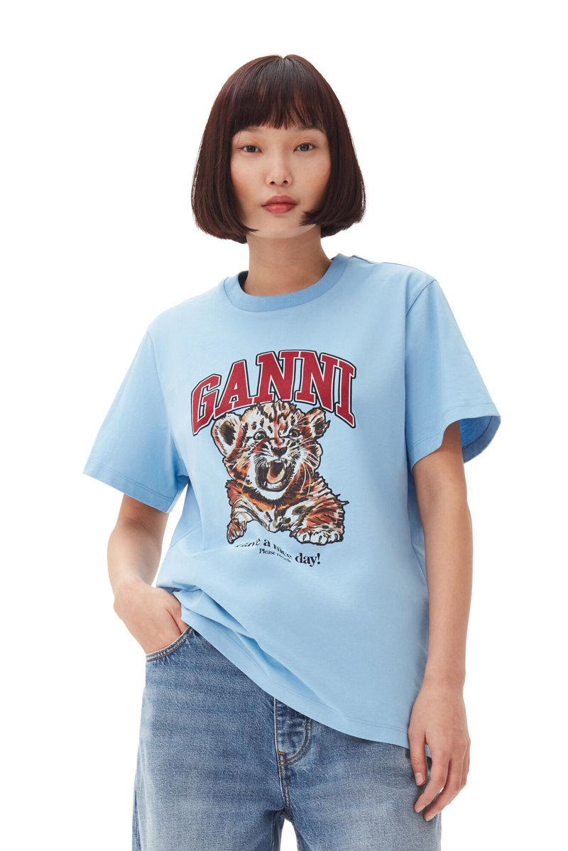 Dames t-shirt korte mouw blauw