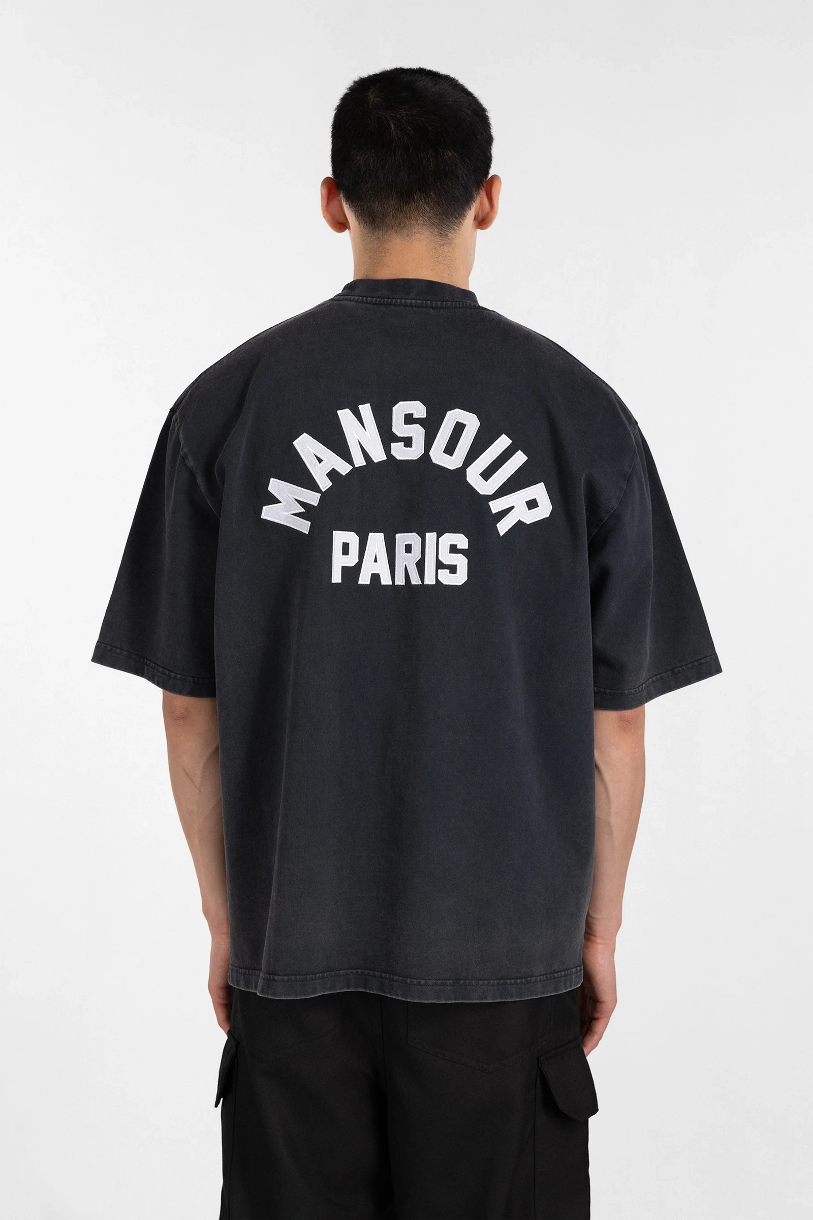 Mansour College Baseball T-Shirt Vintage Zwart 3