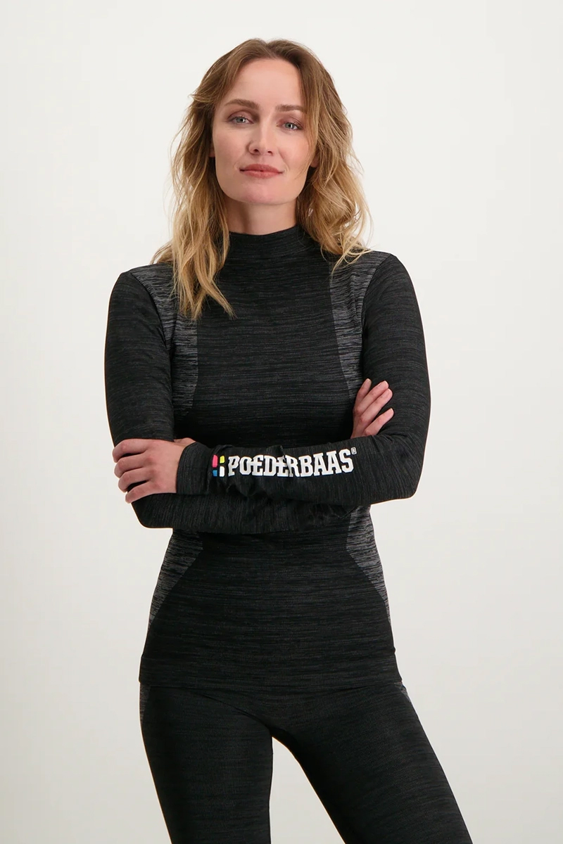 Thermo dames t-shirt lm zwart