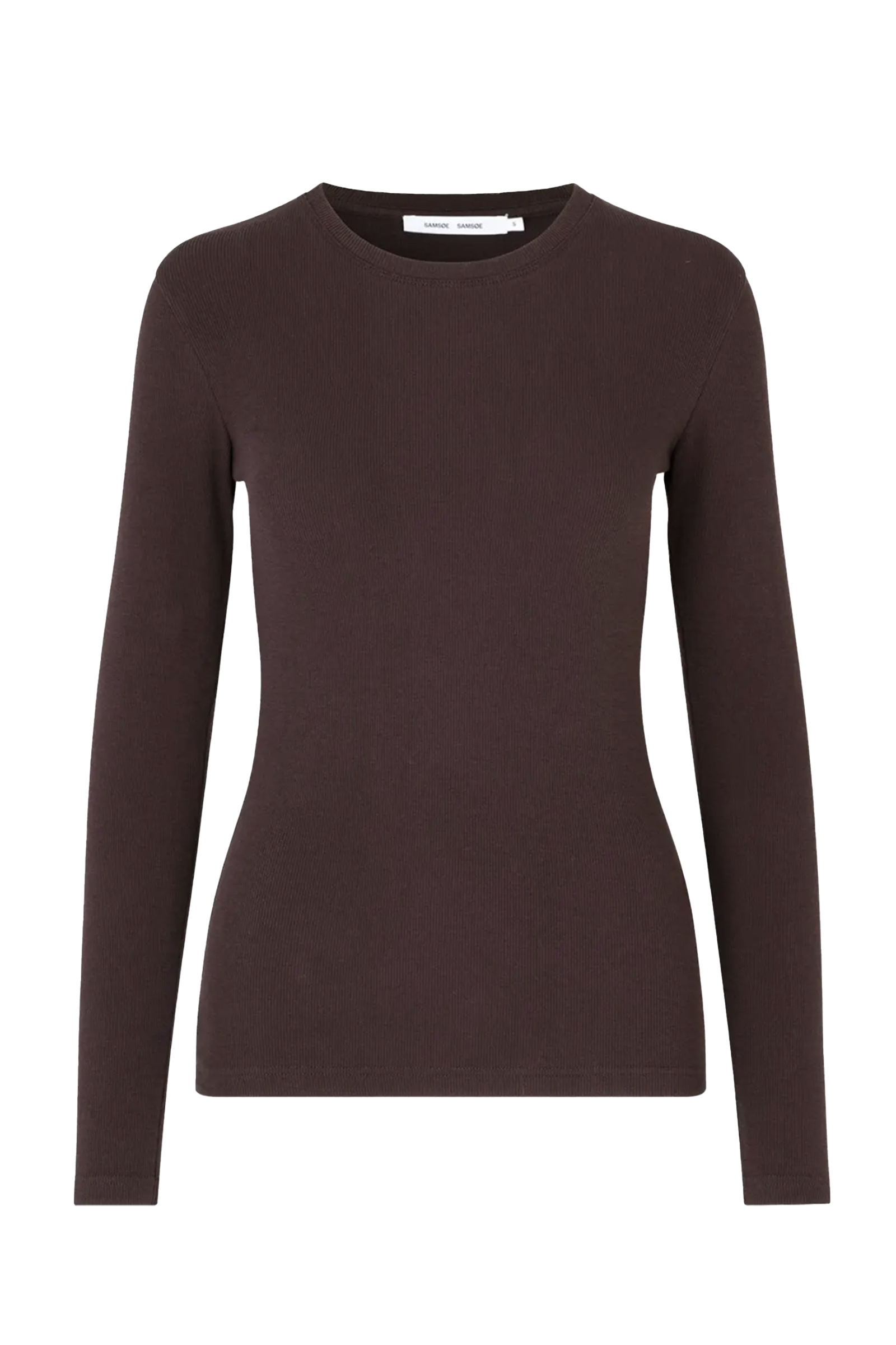 Dames t-shirt lange mouw bruin