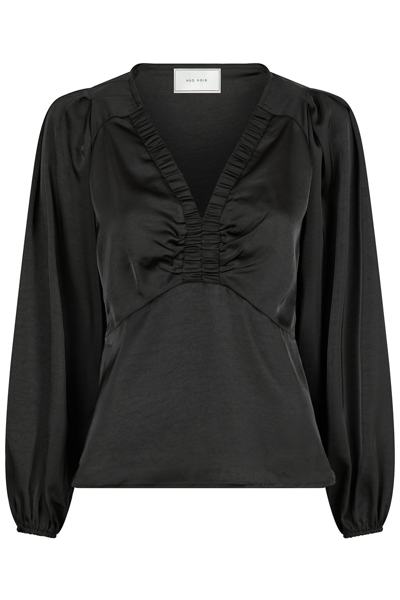 Neo Noir Istana Heavy Sateen blouse Zwart-1 1
