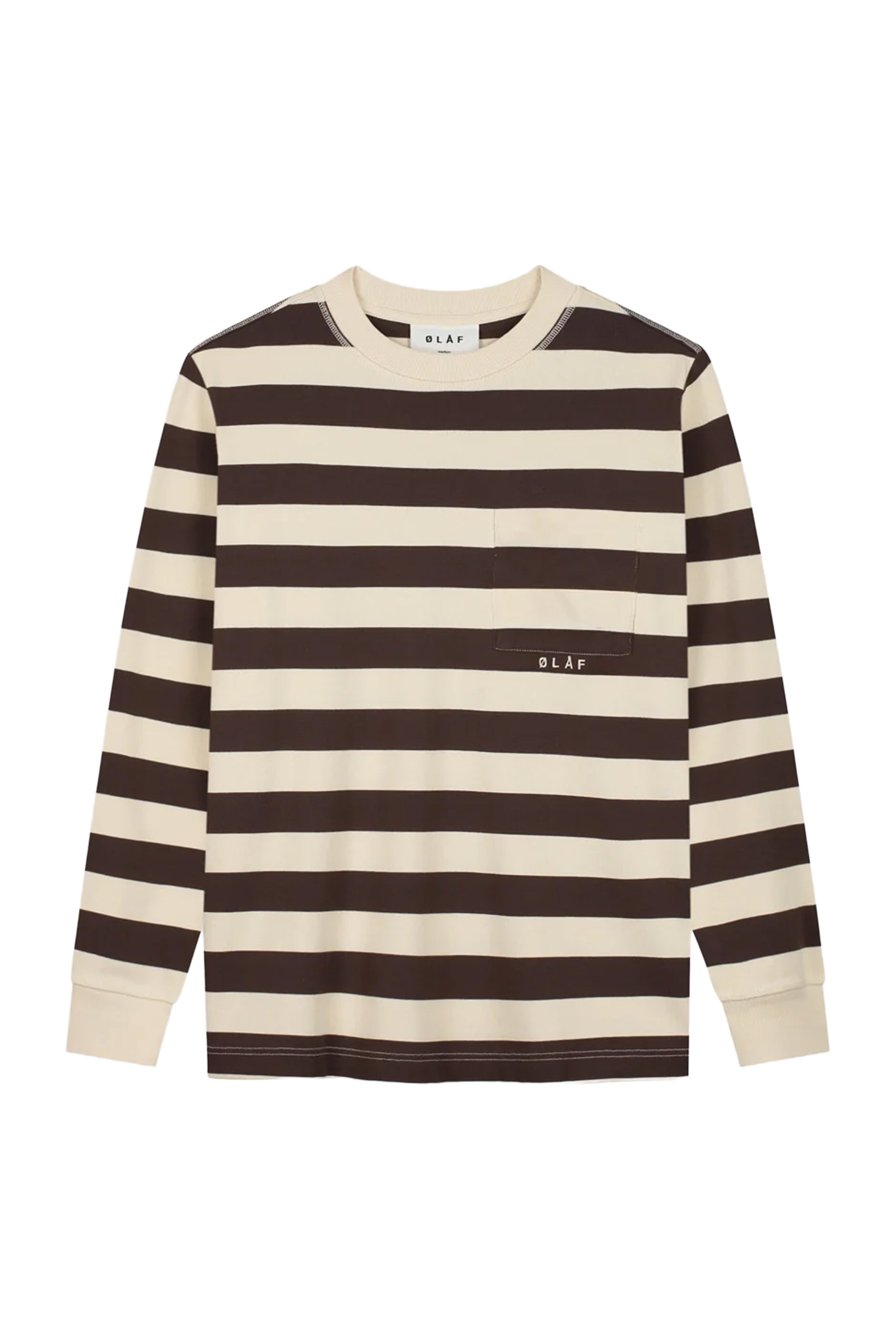 Heren t-shirt lange mouw bruin