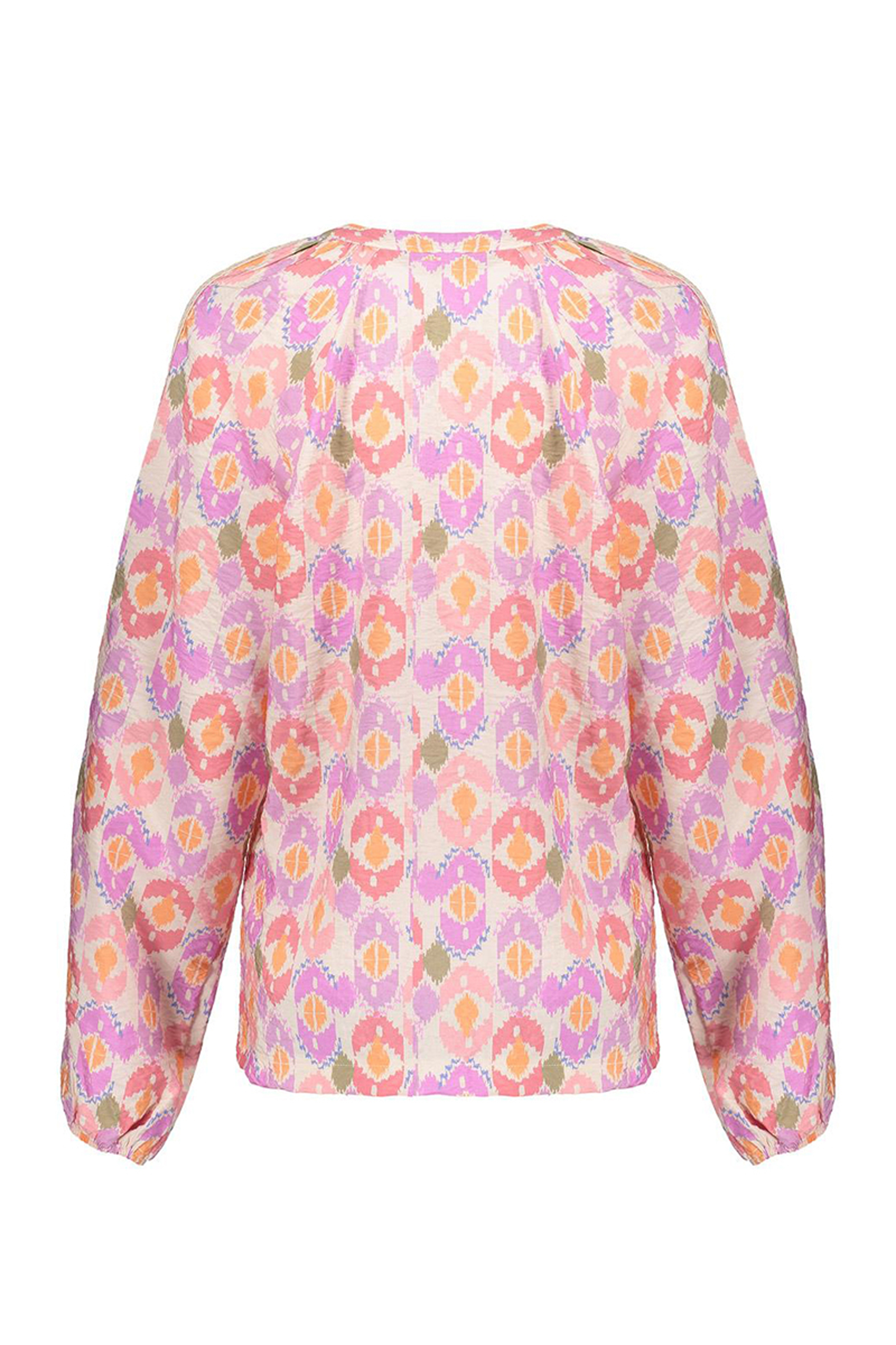 Dames blouse korte mouw paars