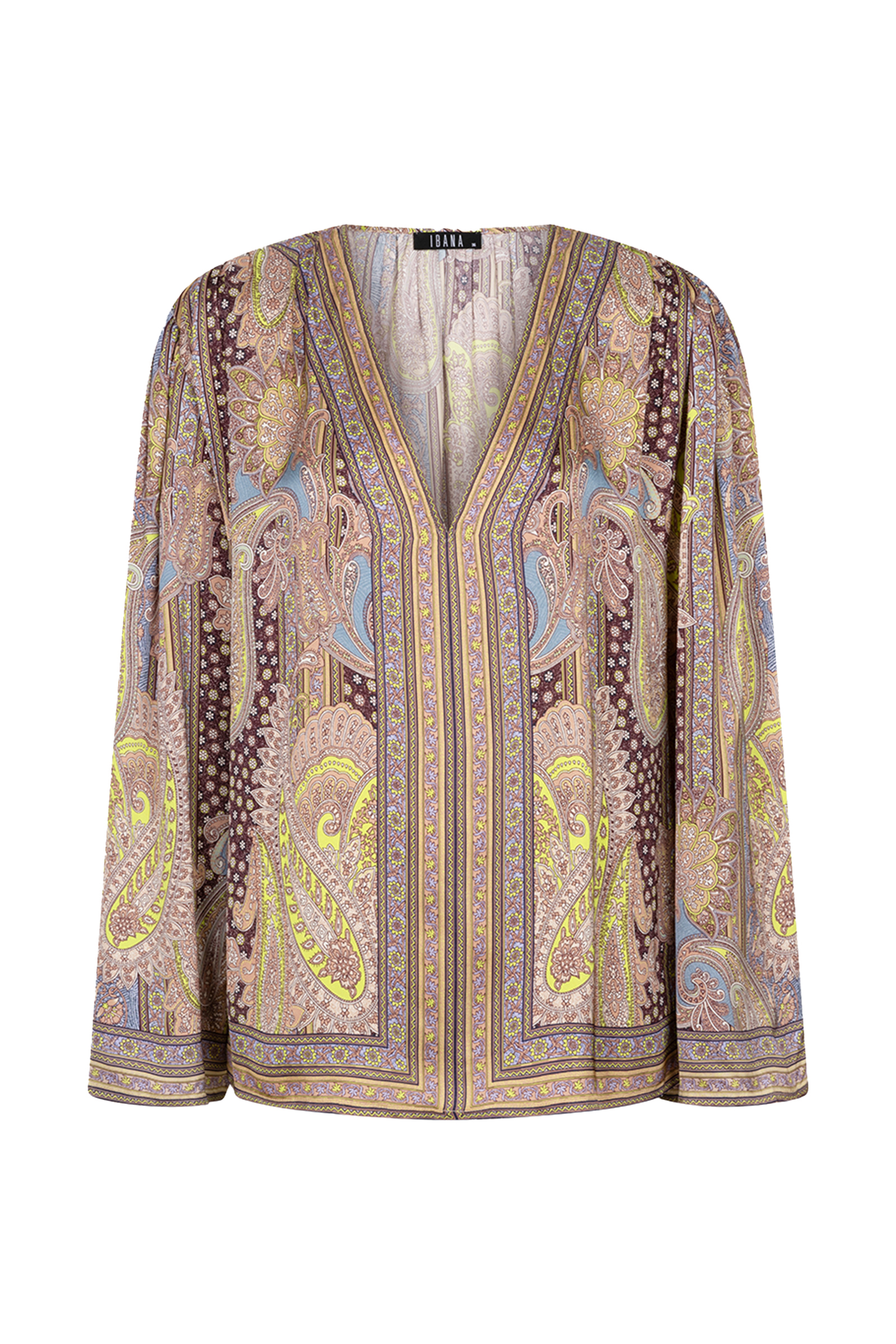 Dames blouse lange mouw bruin