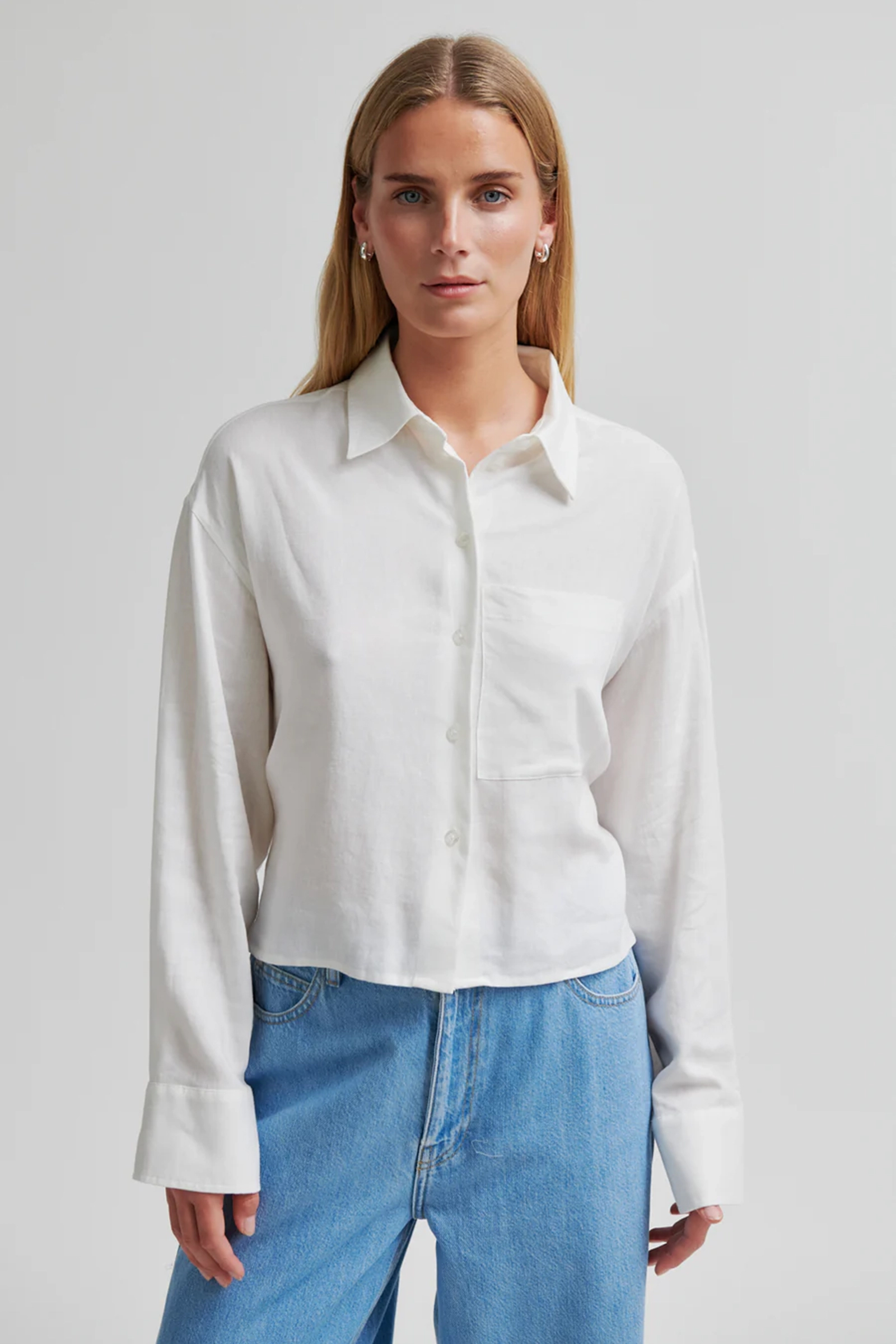Dames blouse lange mouw ecru