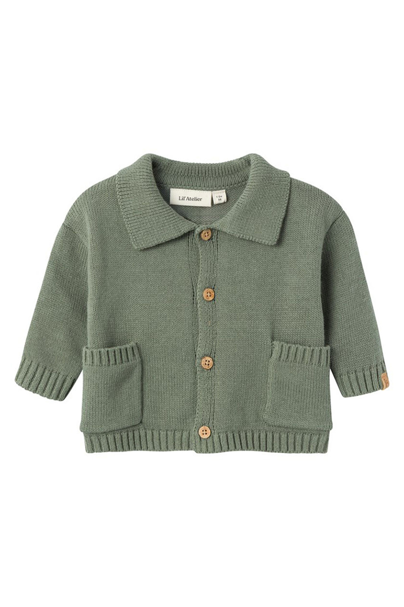 LIL' ATELIER NBMTHEO LS LOOSE KNIT CARD LIL 254256-Agave Green 1