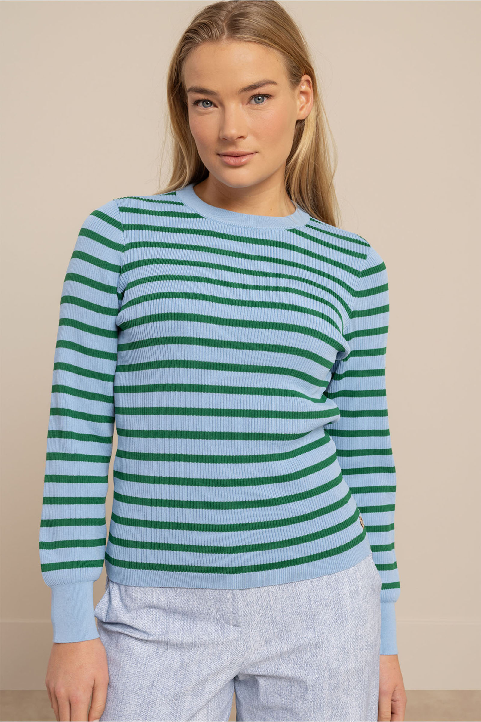 Dames t-shirt korte mouw blauw