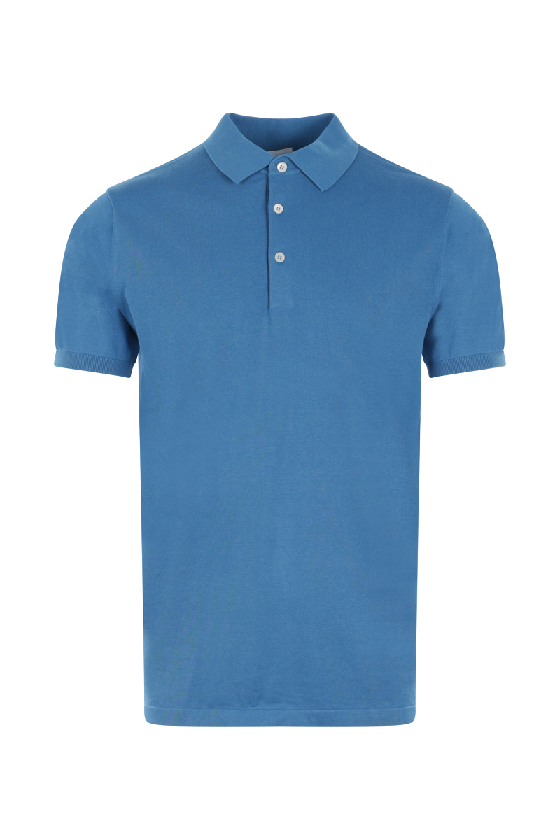 Heren polo korte mouw blauw