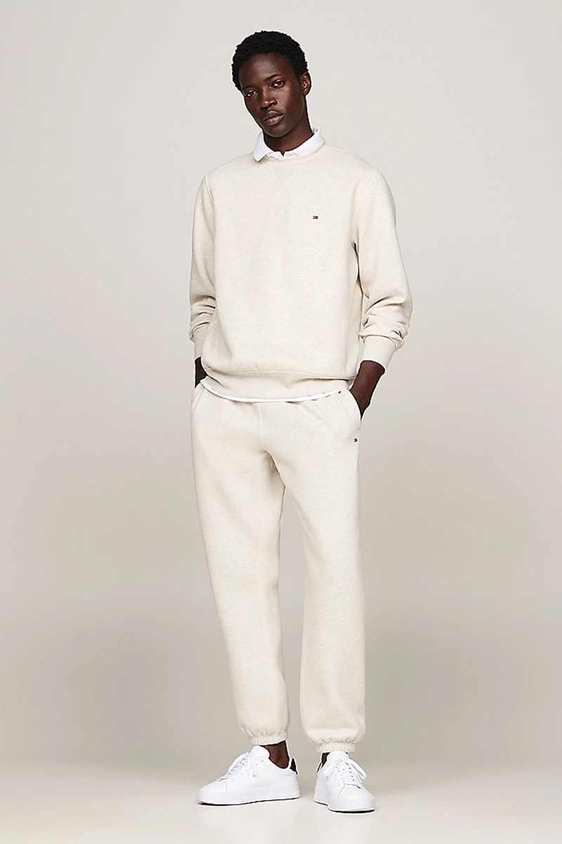 Tommy Hilfiger ESSENTIAL FLEECE CREWNECK Ecru-1 2