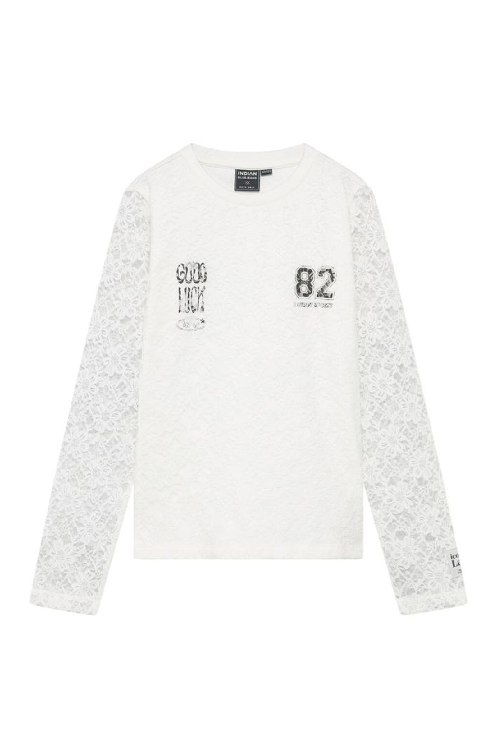 Meisjes t-shirt lange mouw wit