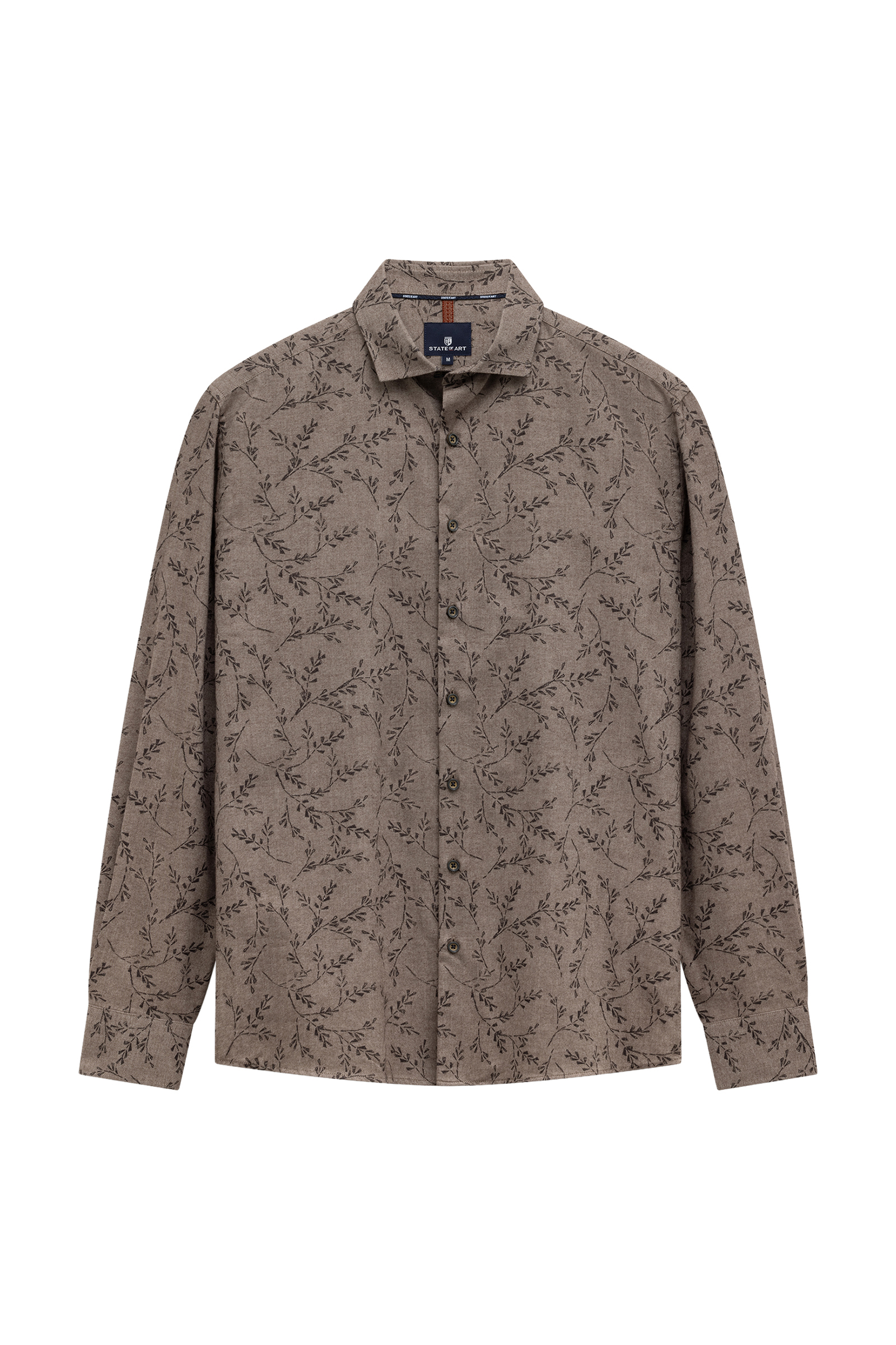 Heren overhemd lm casual bruin
