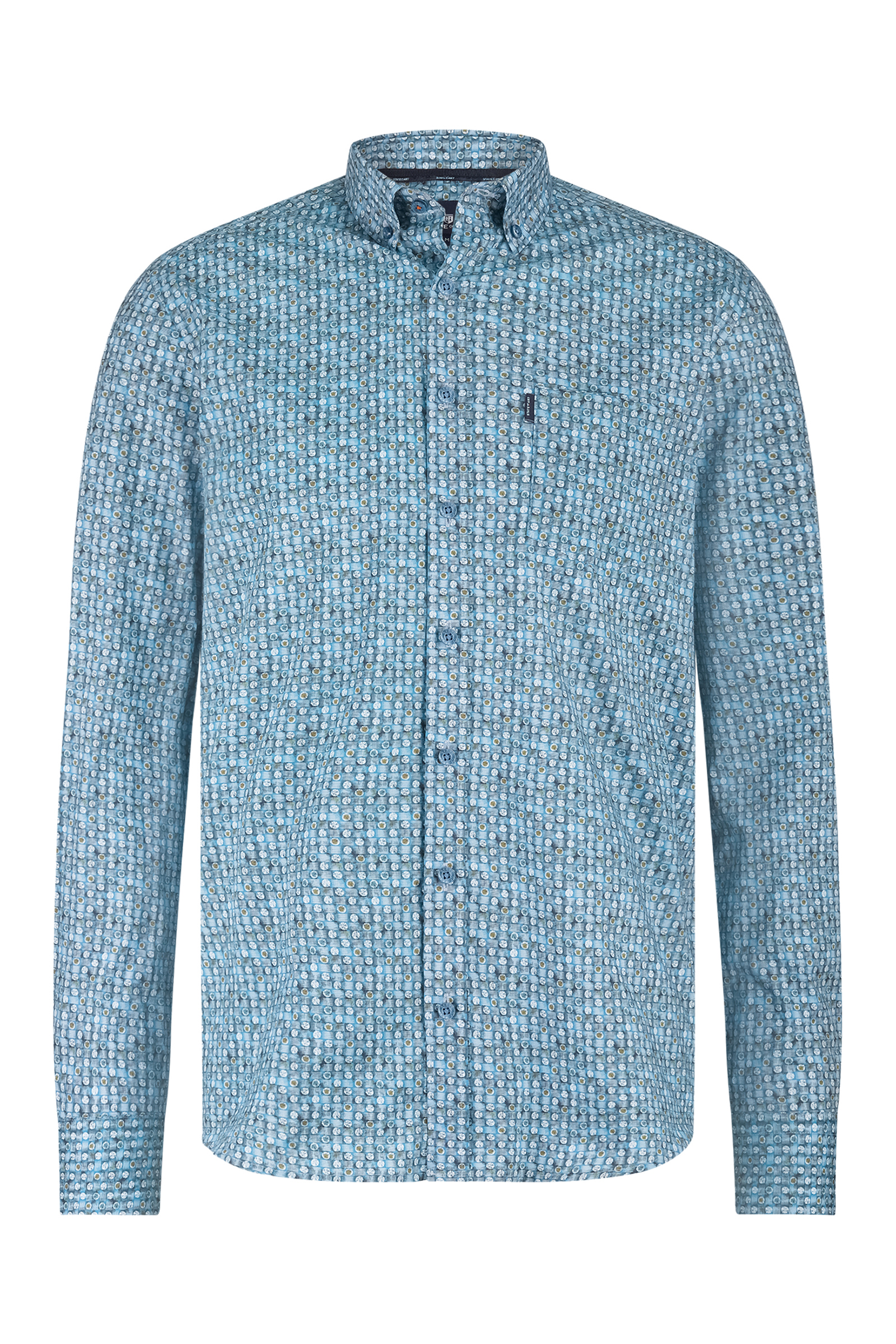 Heren overhemd lm casual grijs