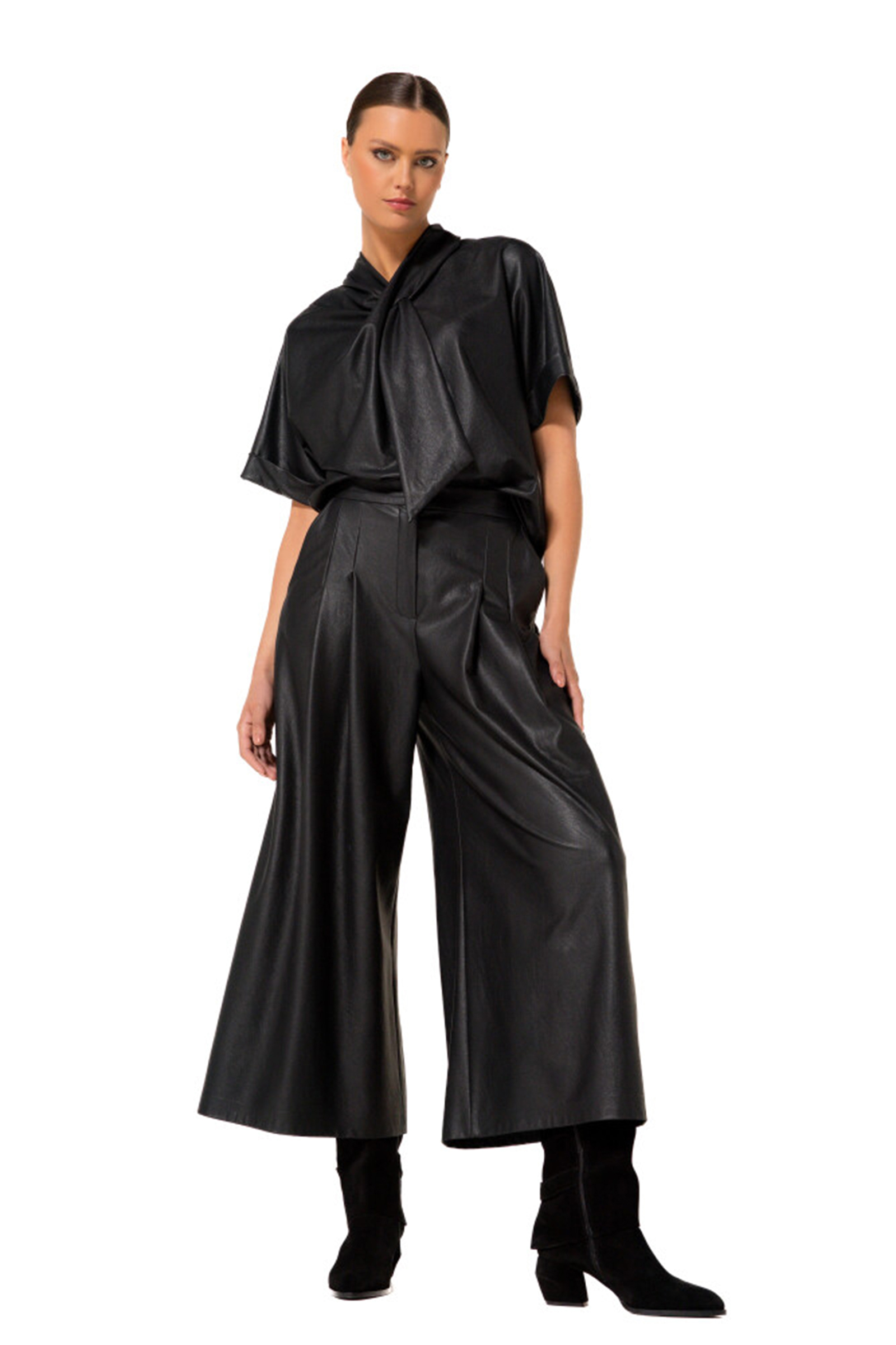 Dames blouse korte mouw zwart