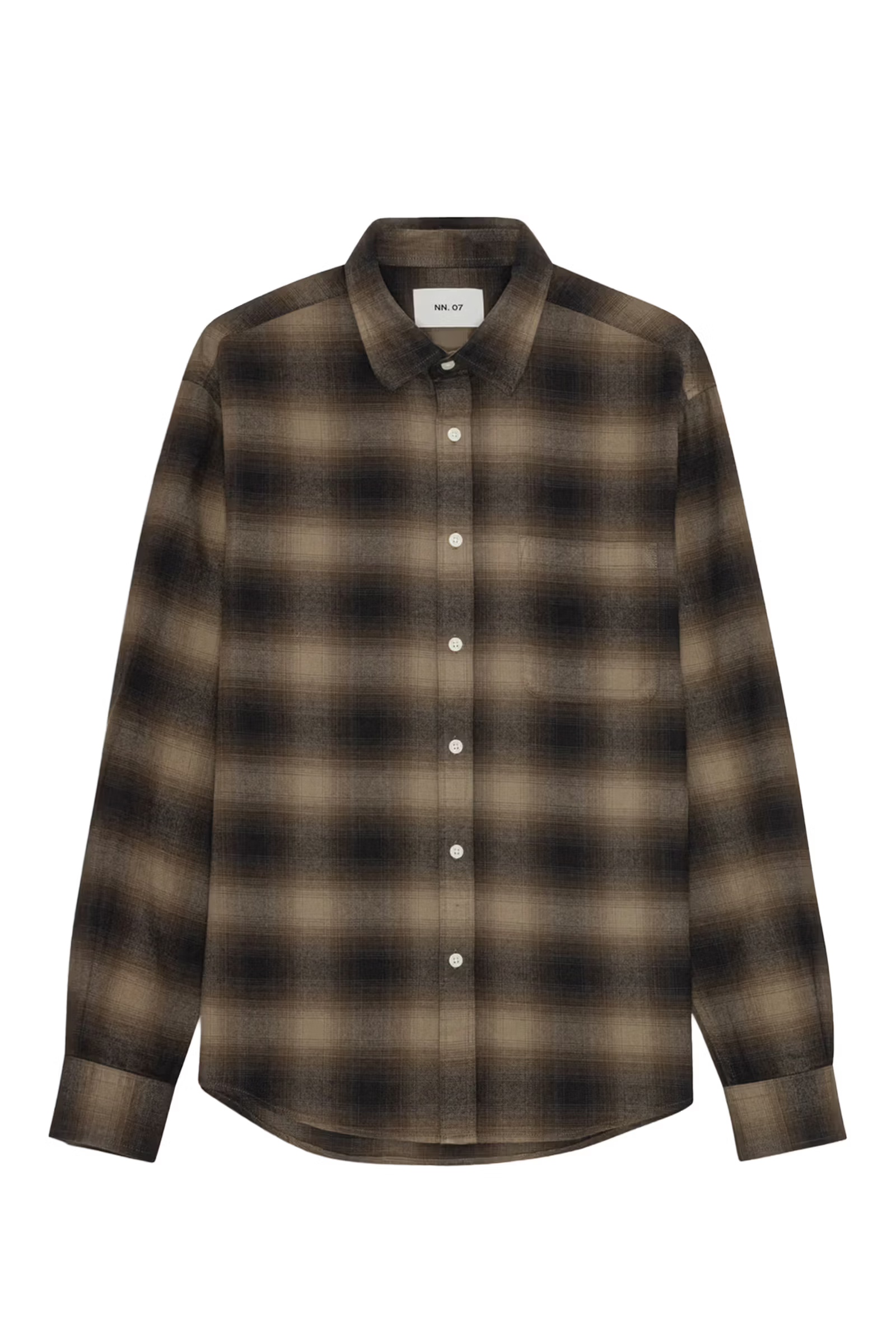 Heren overhemd lm casual bruin