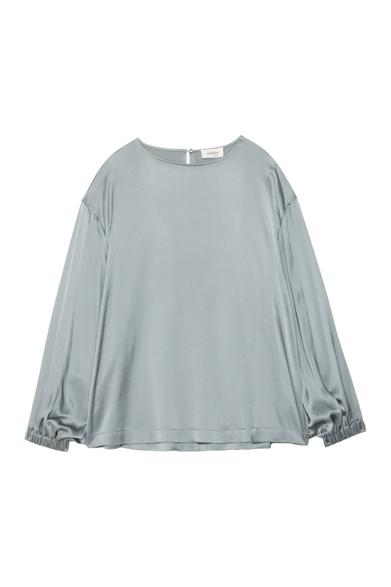 Dames blouse lange mouw blauw
