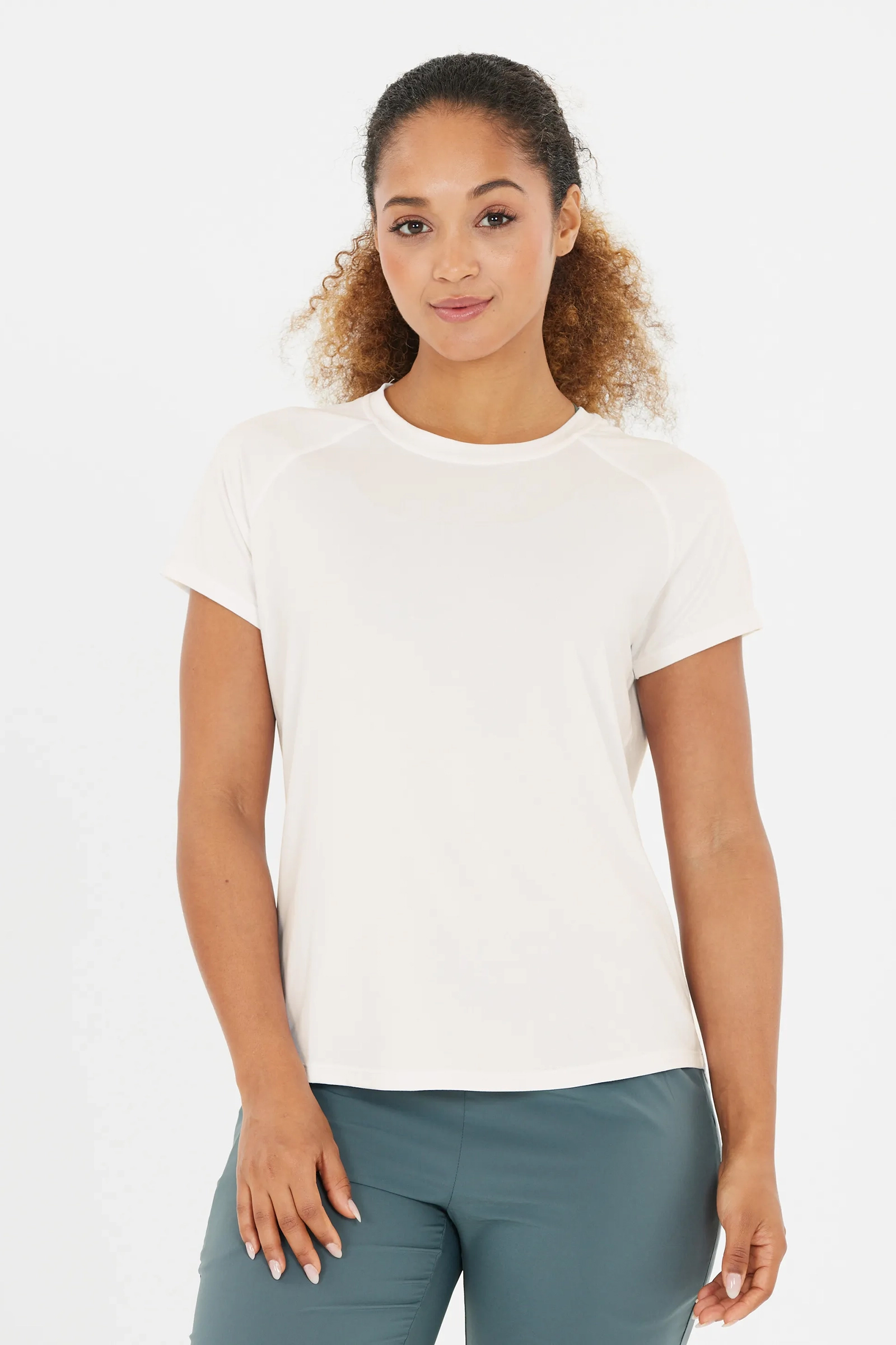 Fitness dames t-shirt km wit