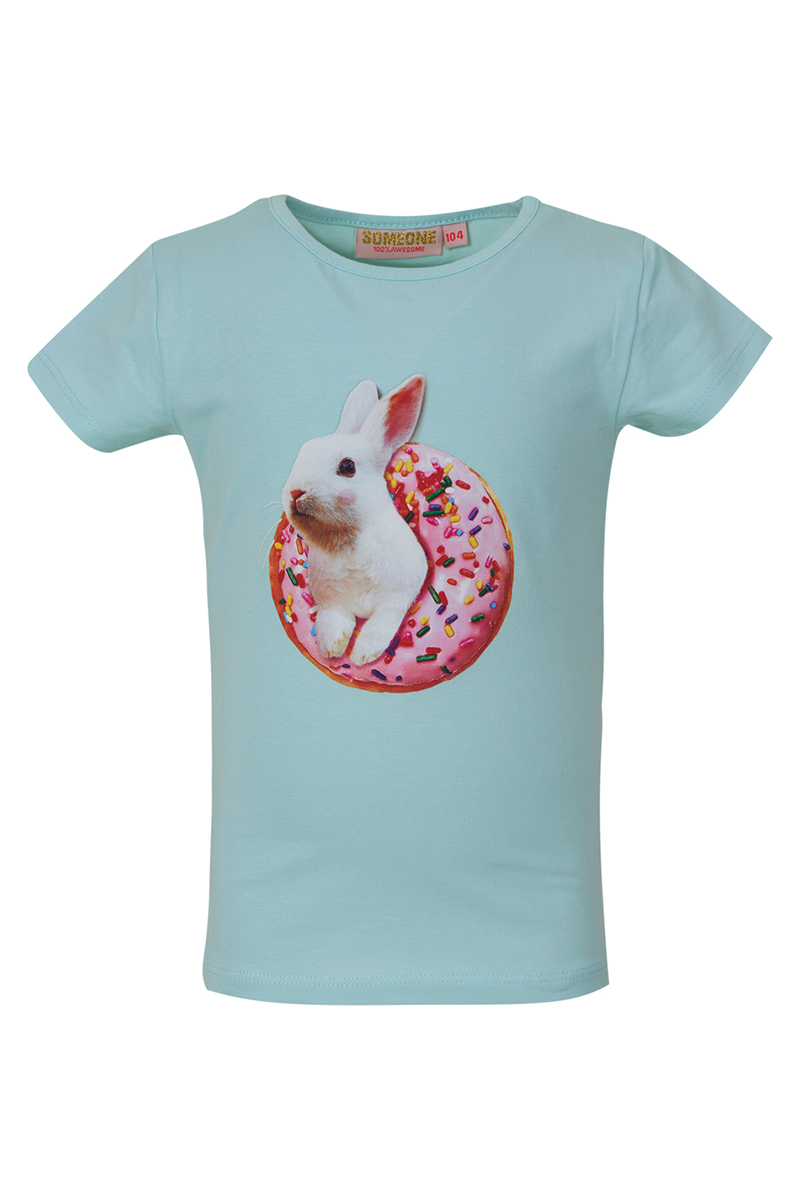 Meisjes t-shirt korte mouw blauw