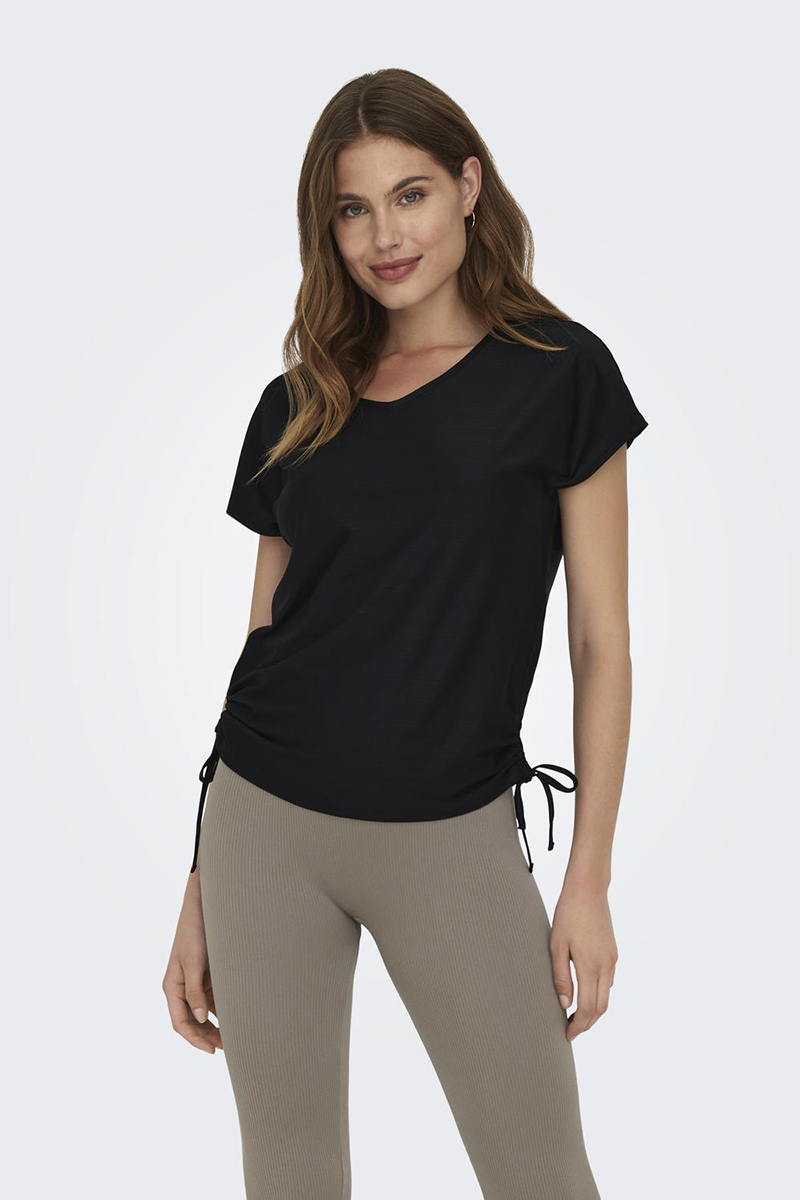 Fitness dames t-shirt km zwart