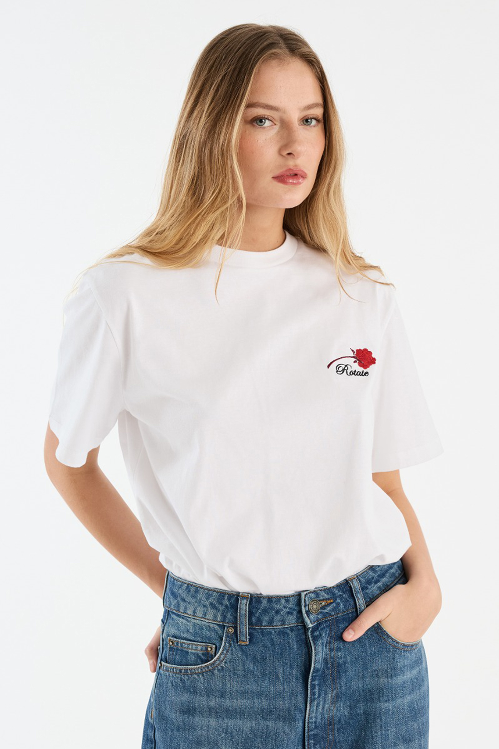 Dames t-shirt korte mouw wit