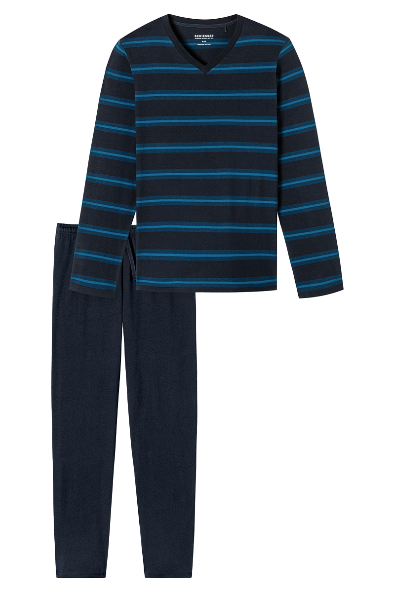 Nachtmode heren pyjama blauw