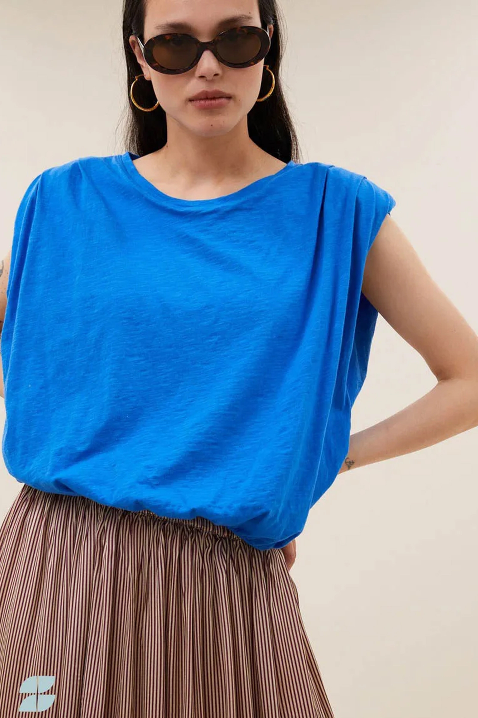 Dames t-shirt korte mouw blauw