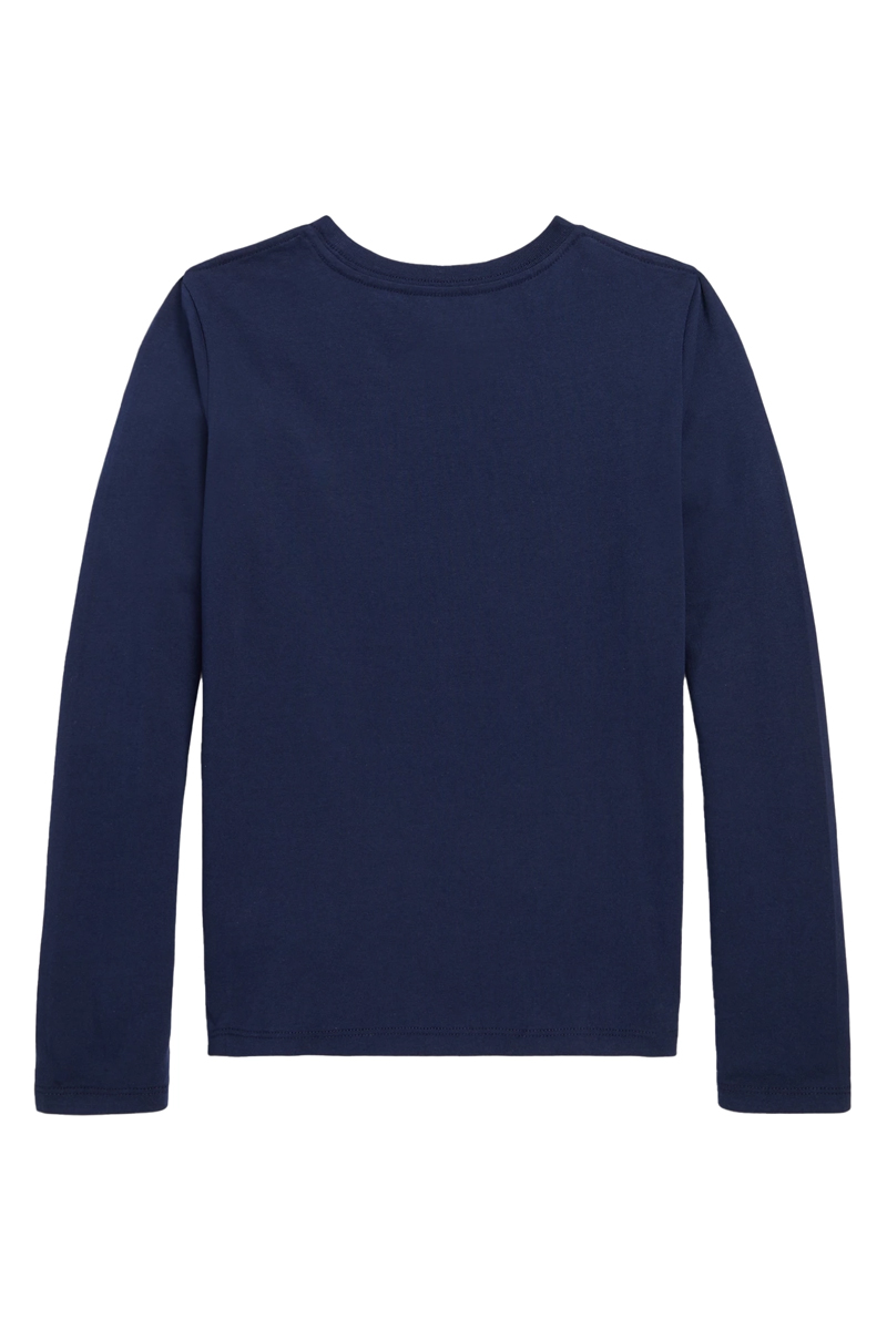 Meisjes t-shirt lange mouw blauw