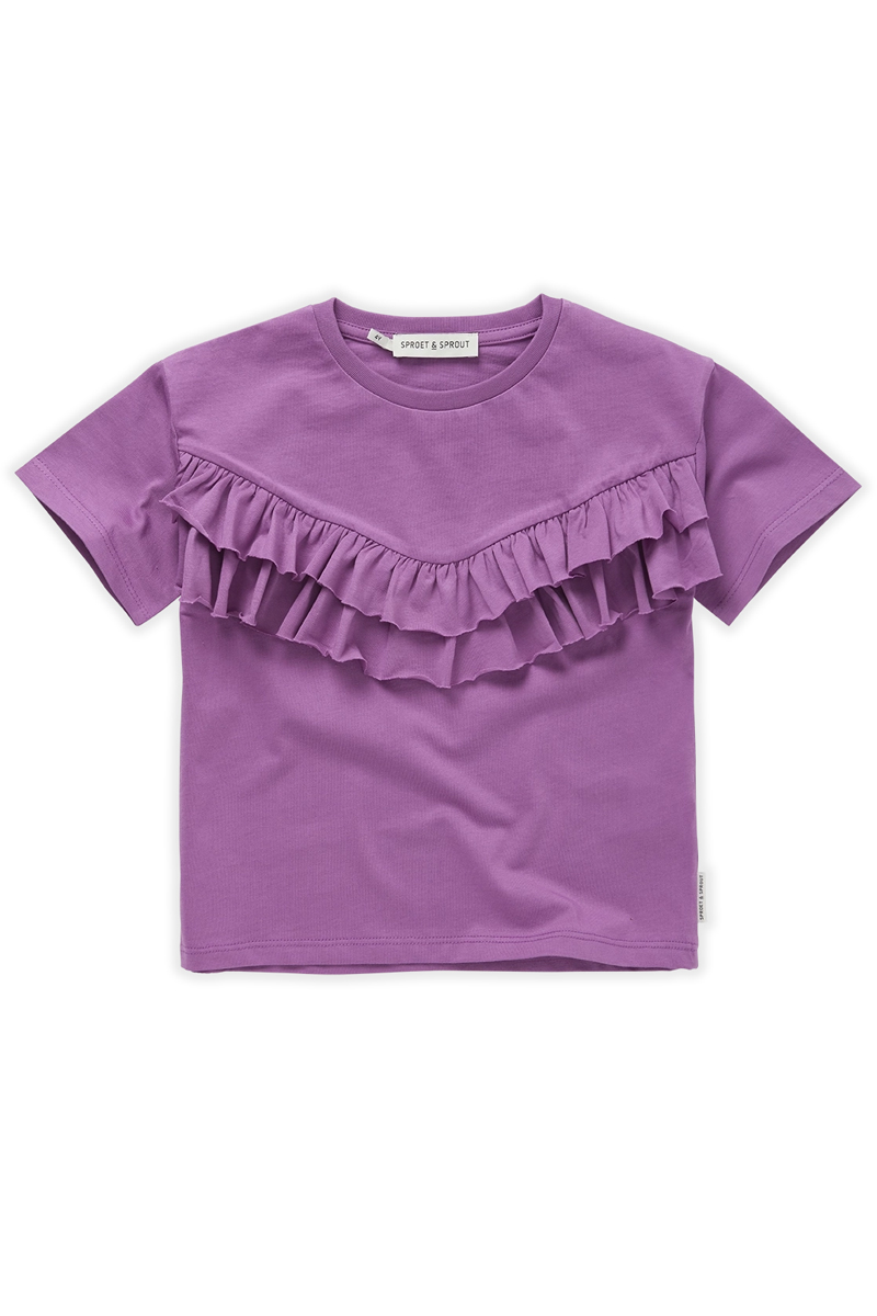 Sproet & Sprout T-shirt ruffle purple Paars-1 1