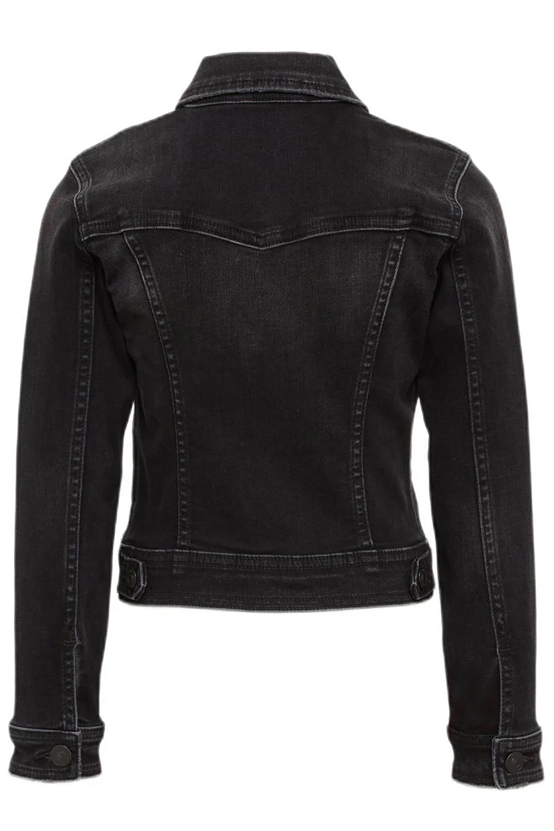 Meisjes jeans jack zwart