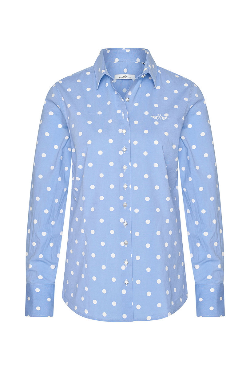 Dames blouse lange mouw blauw