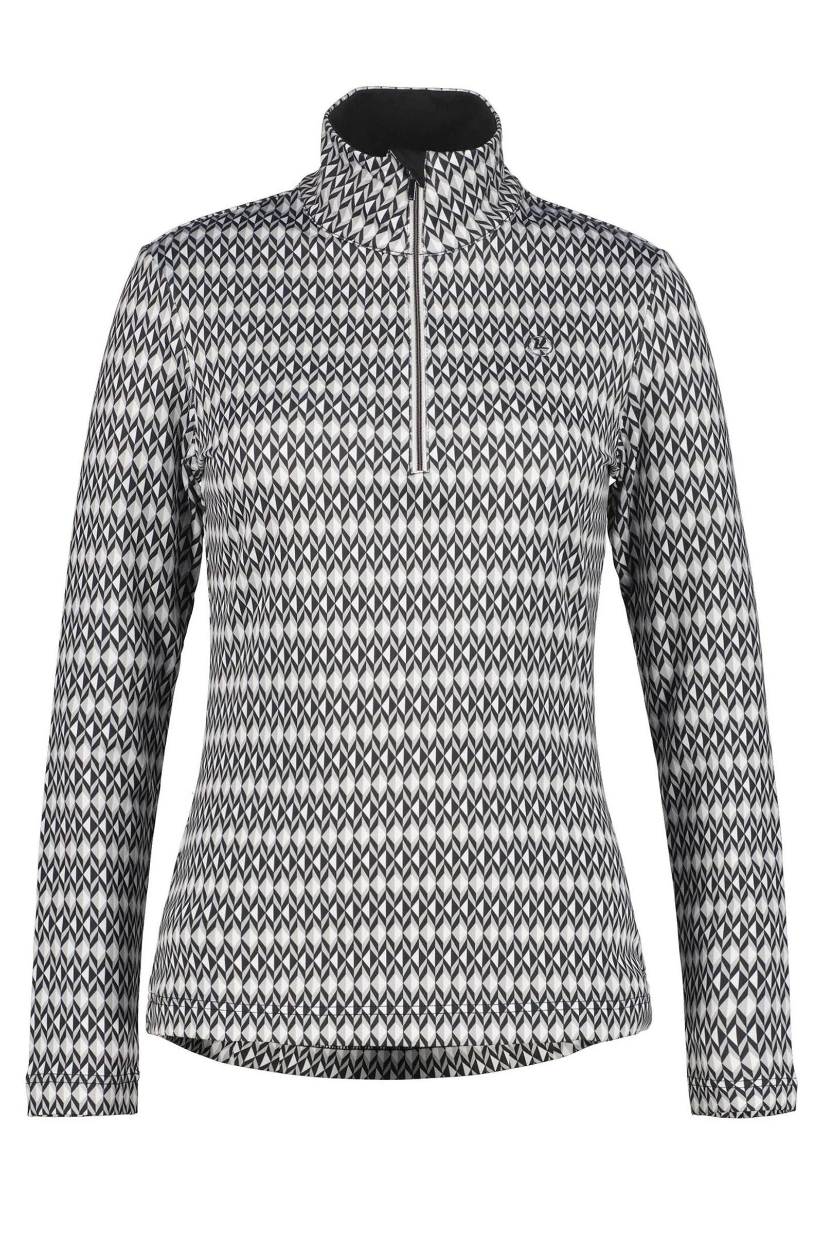 Wintersport dames pully+rits grijs