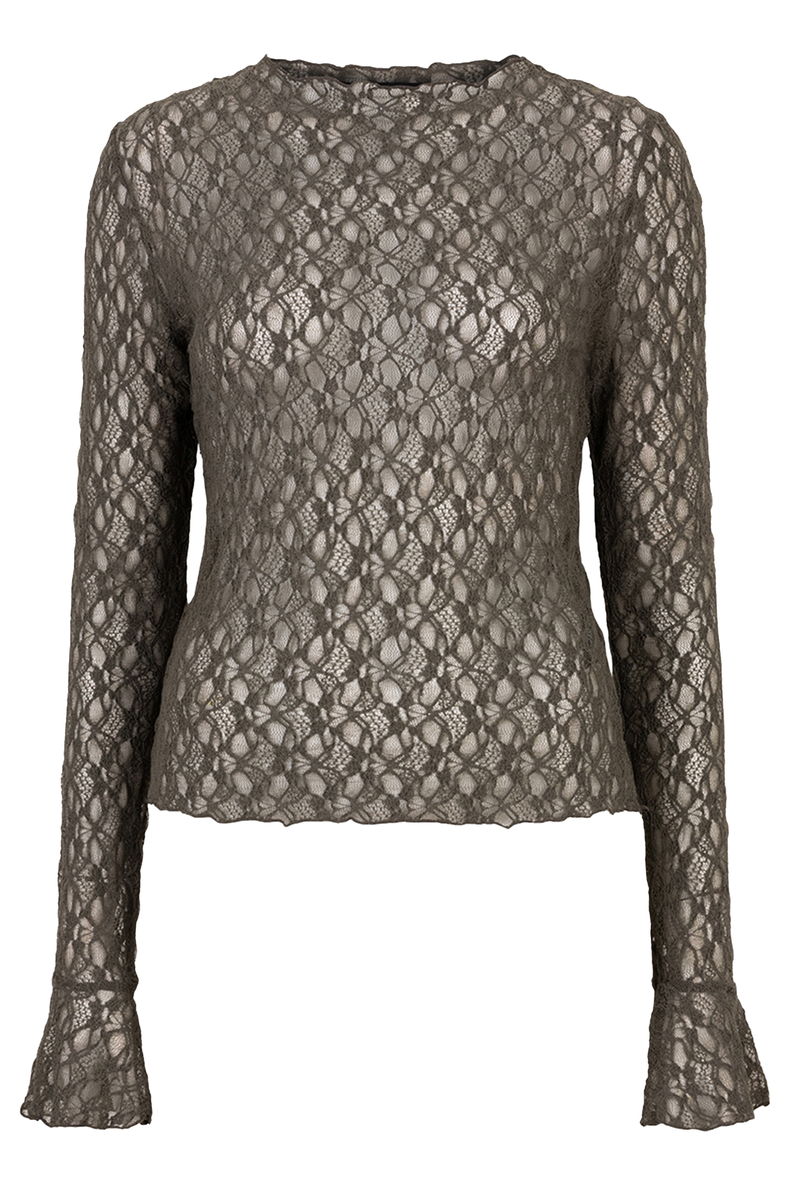 Dames t-shirt lange mouw groen