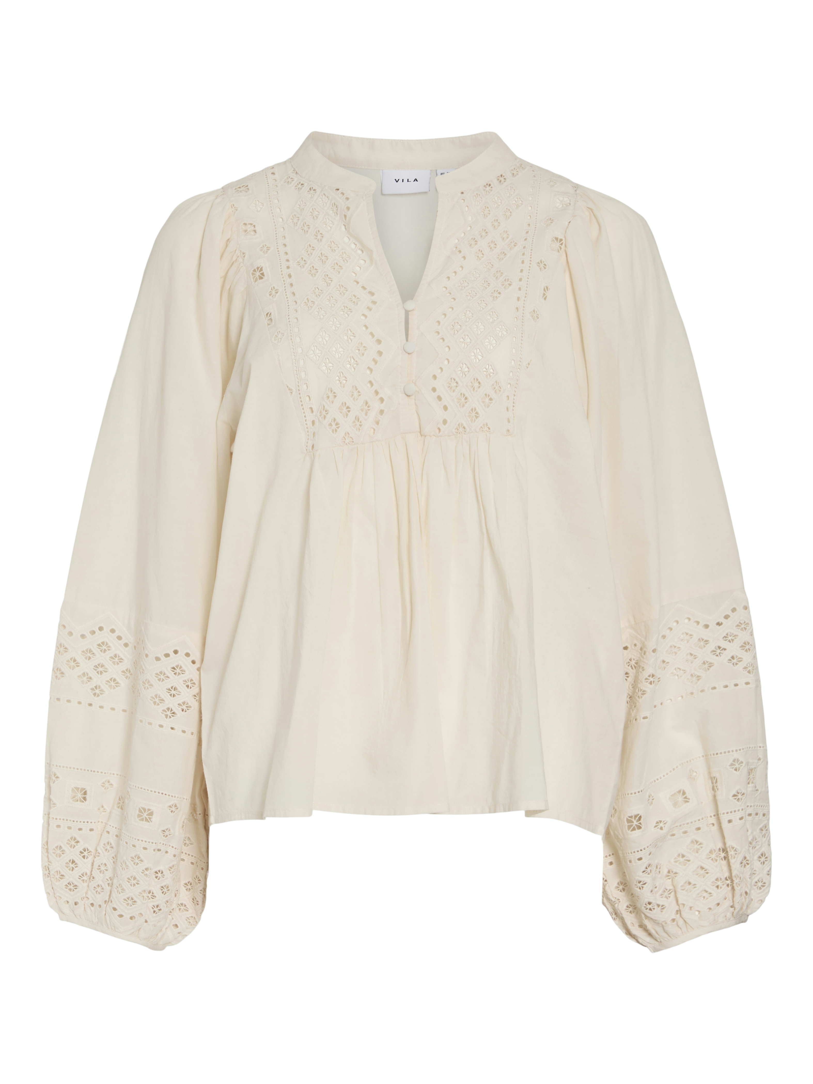 Dames blouse lange mouw bruin