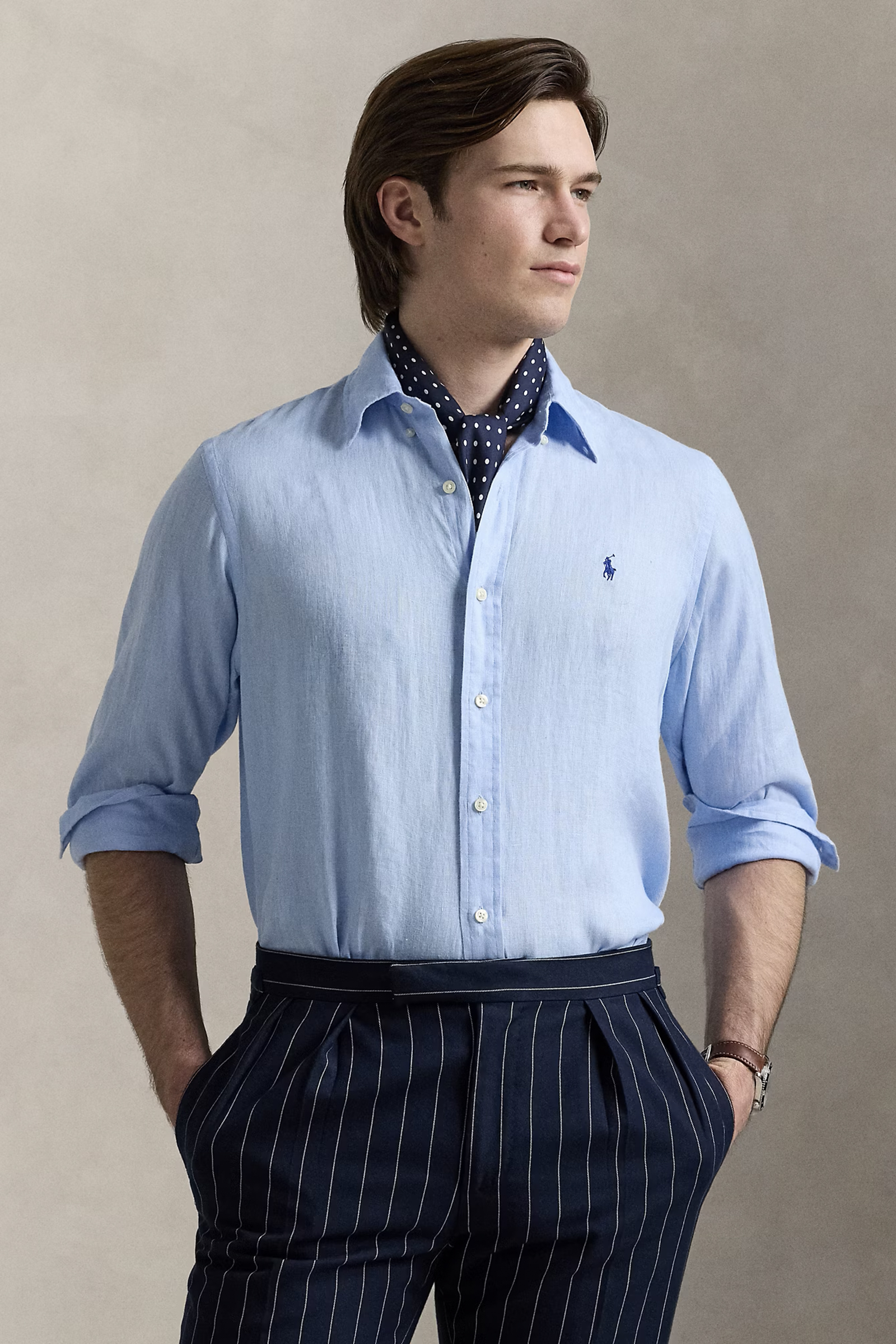 Heren overhemd lm casual blauw