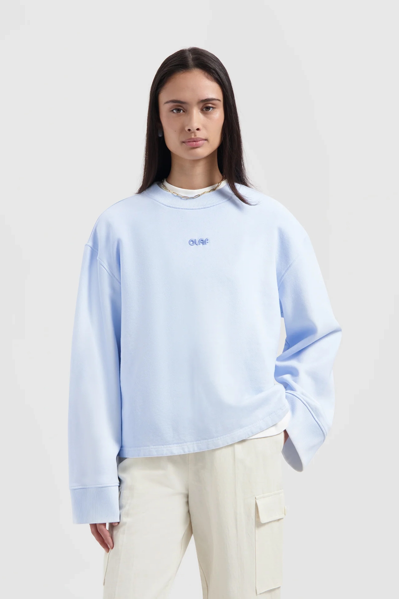 Olaf Hussein SPRAYED CREWNECK Blauw-1 2