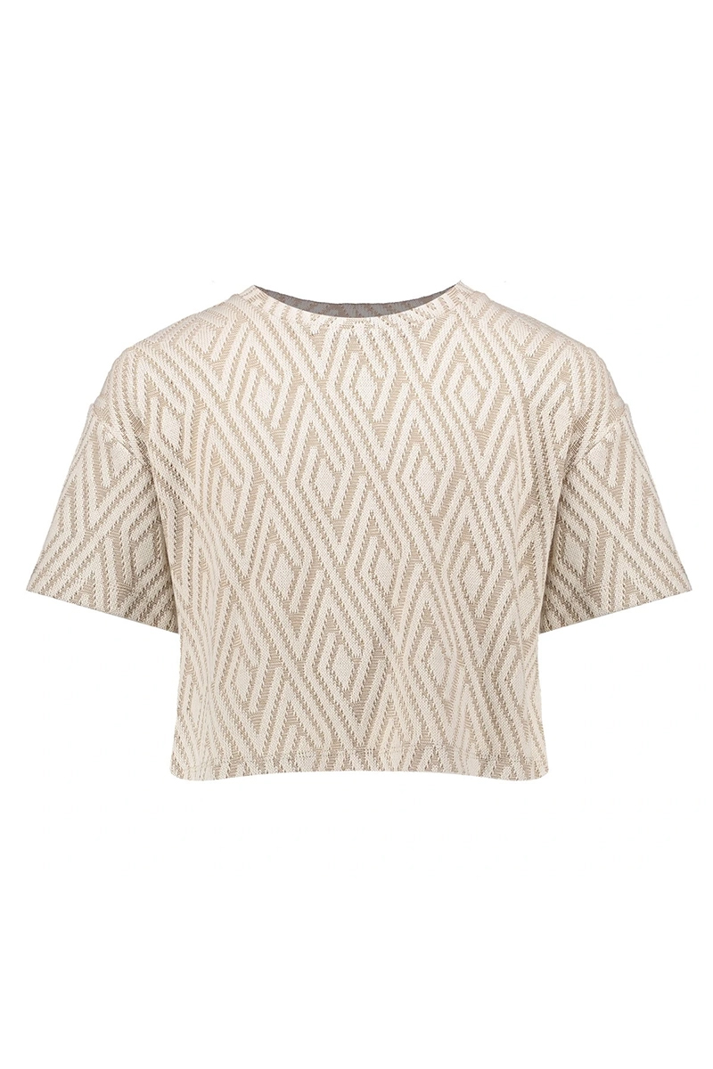 Meisjes t-shirt korte mouw bruin