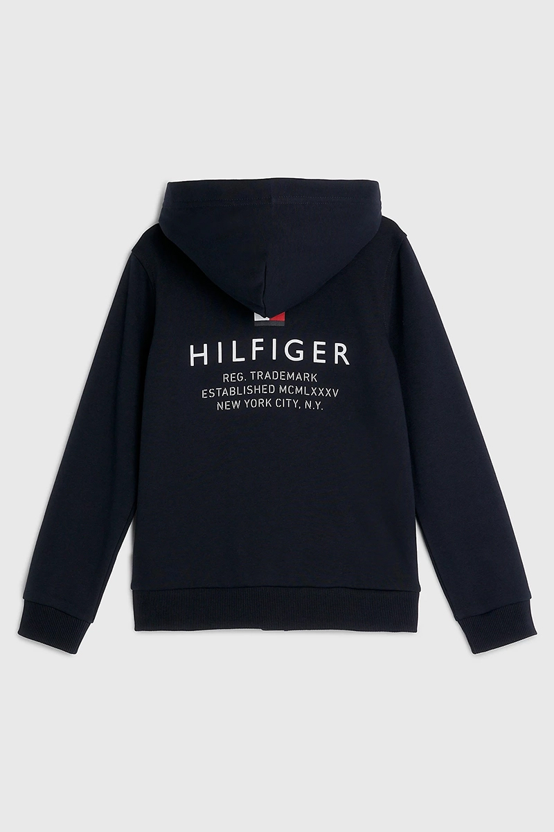 Tommy Hilfiger th logo hoodie zip trough Blauw-1 3