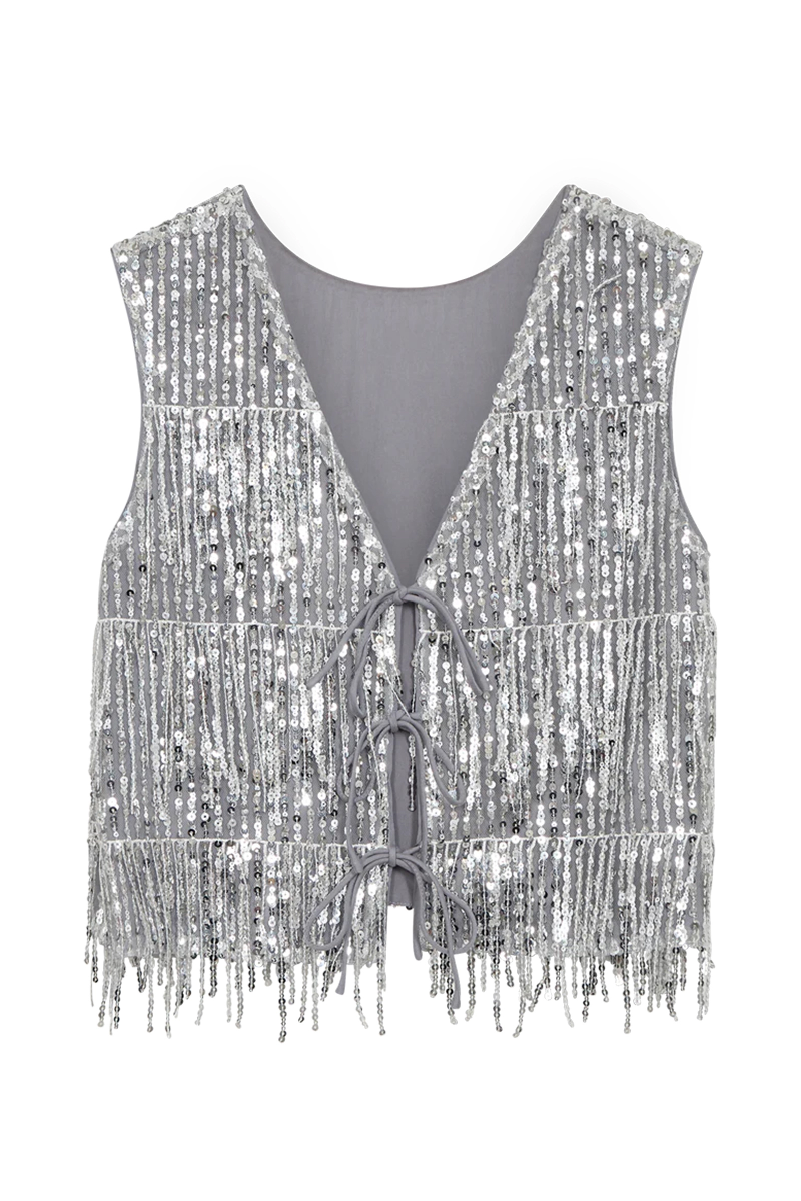Dames gilet zilver