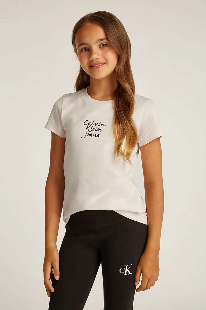 Meisjes t-shirt korte mouw bruin