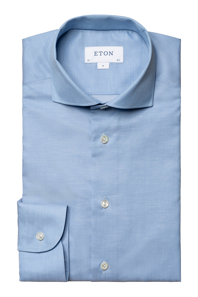 Heren overhemd lm dressual blauw