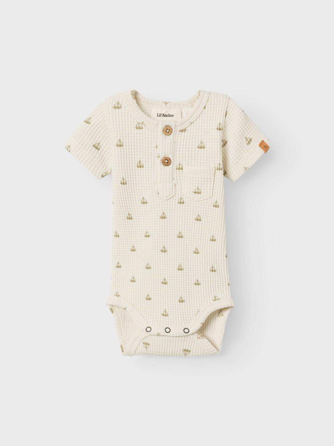 Baby romper korte mouw grijs