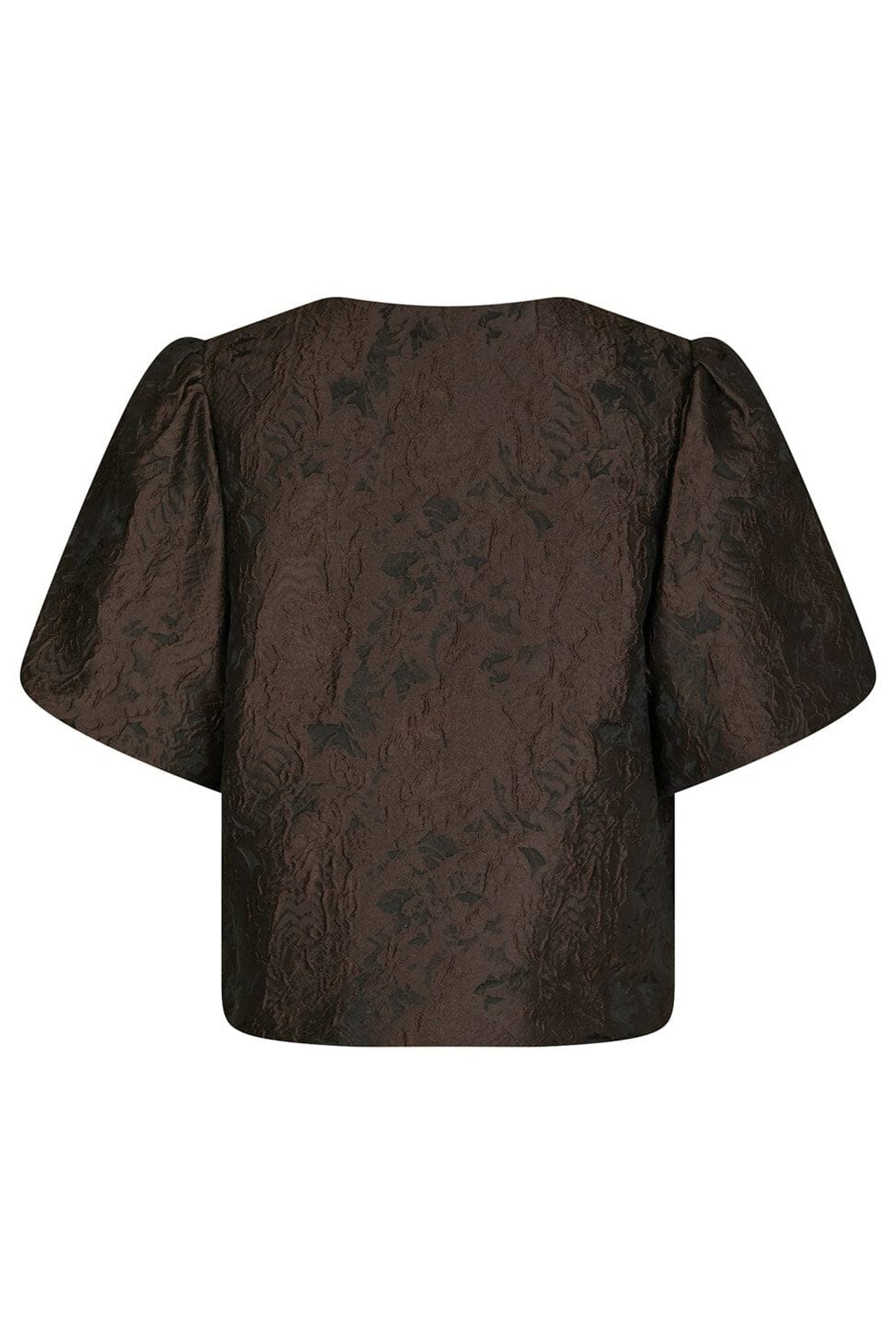 Dames blouse korte mouw bruin
